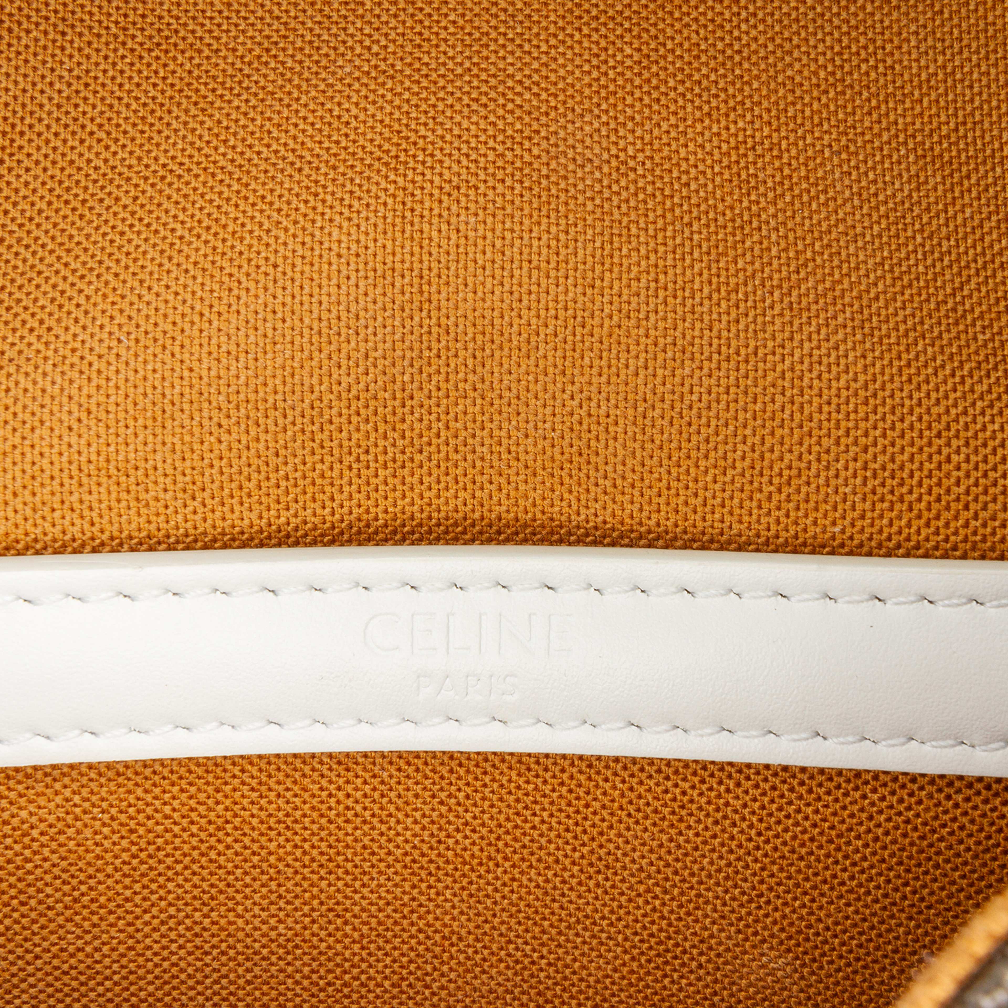 Celine Medium Triomphe Coated Canvas Folco Crossbody, från Luxclusif, i färgen dark brown.