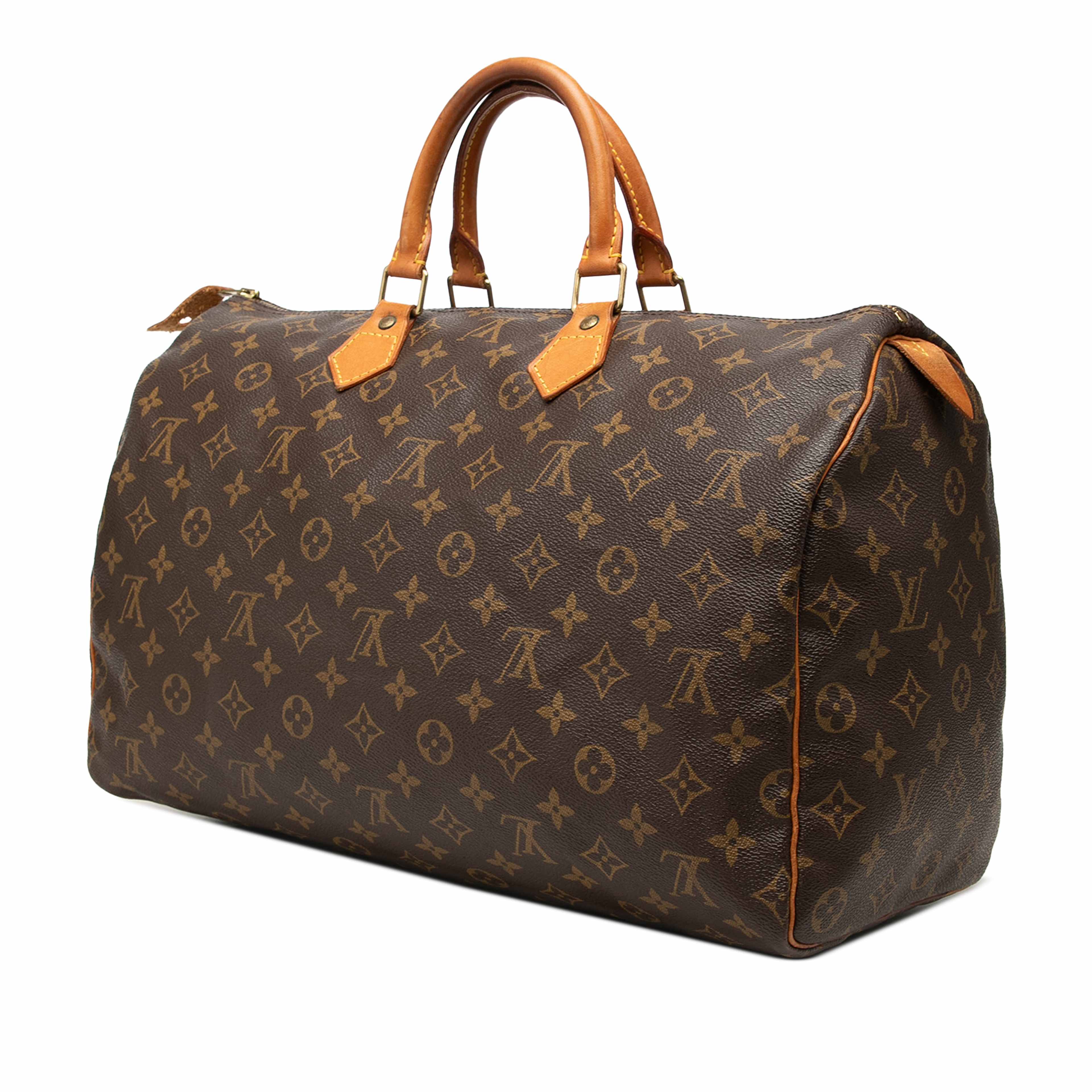 Louis Vuitton Monogram Speedy 40, från Luxclusif, i färgen brun. Klicka för att öppna bilden i stort format