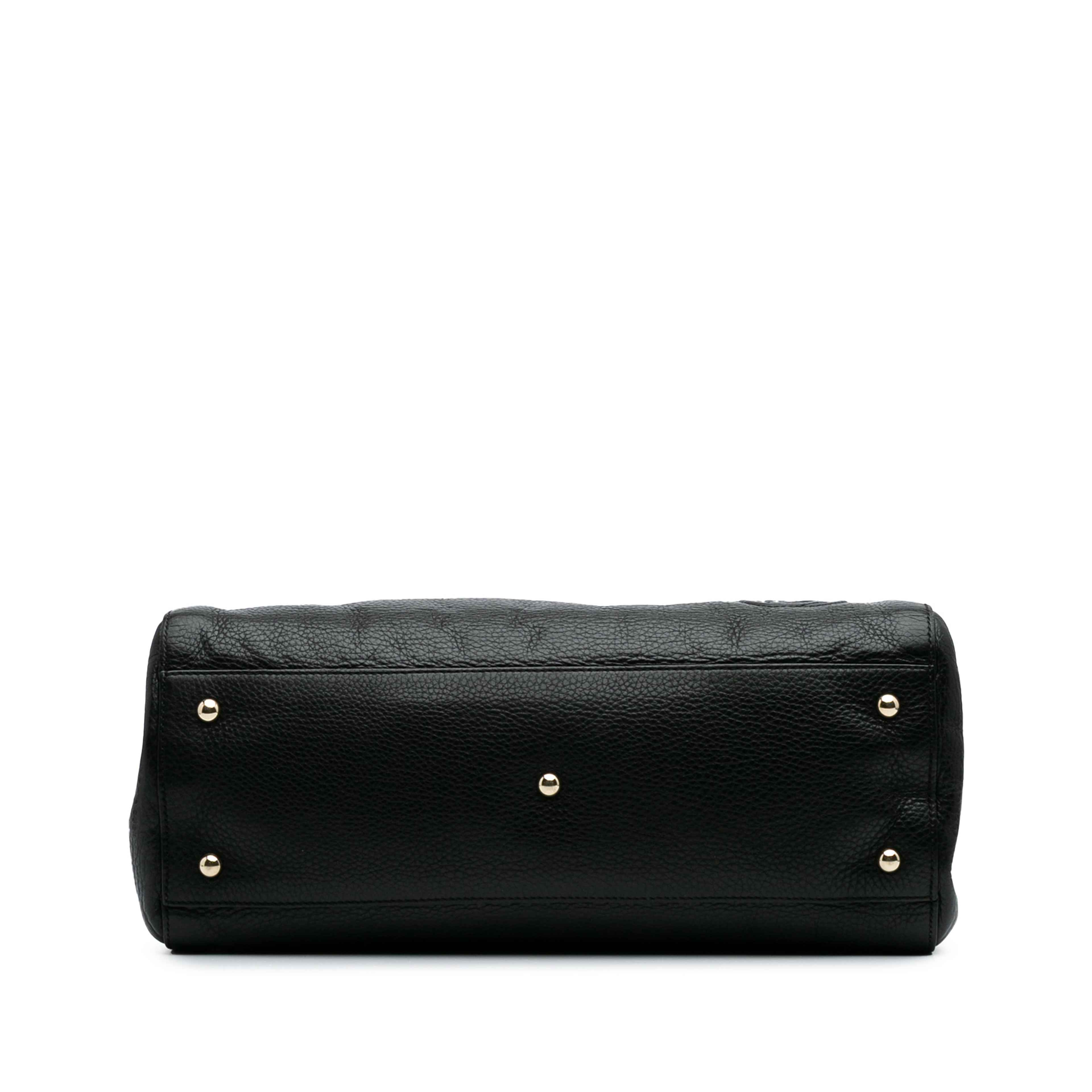 Gucci Leather Soho Convertible Tote, från Luxclusif, i färgen black. Klicka för att öppna bilden i stort format