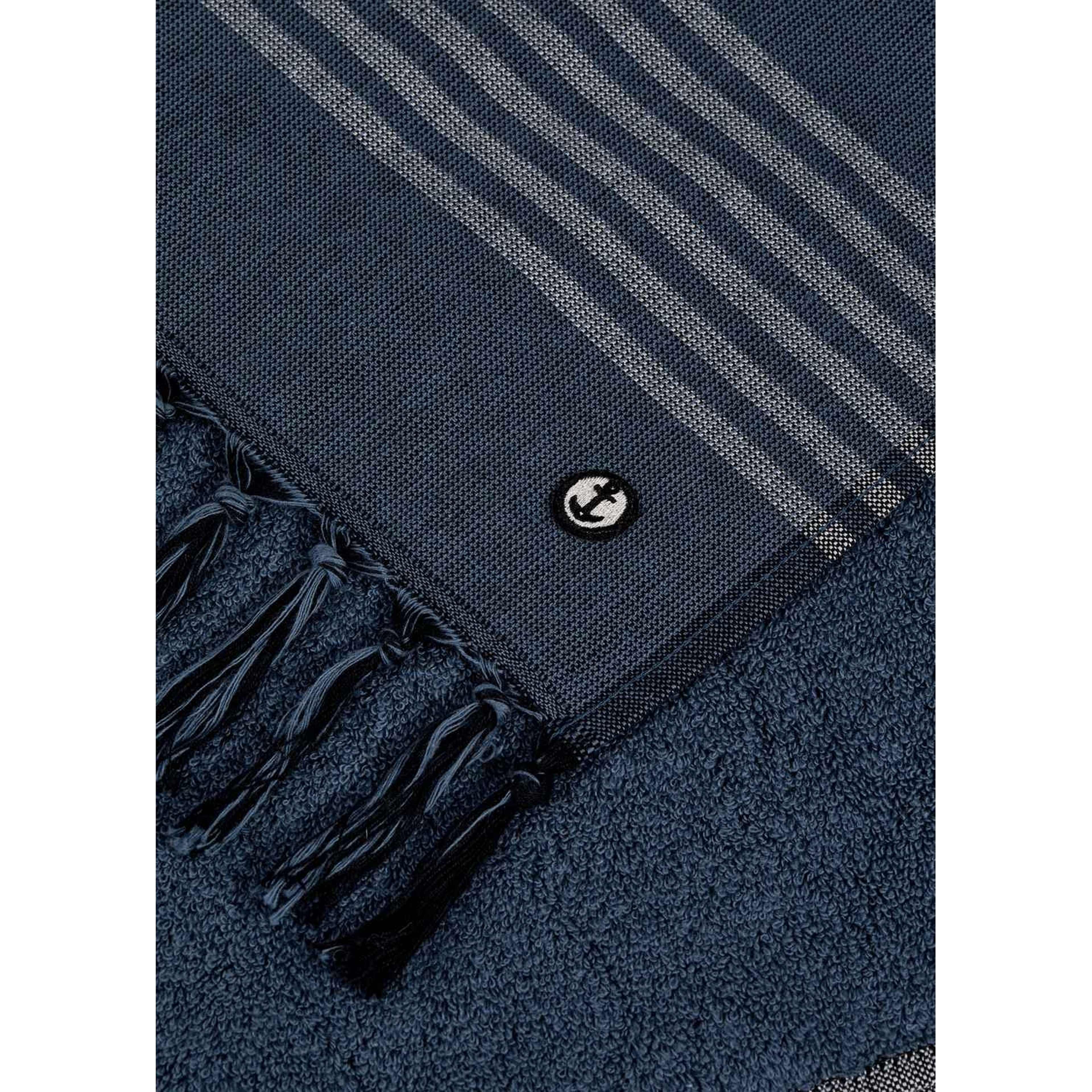 Strandhandduk Våg, från emmamalena, i färgen petrol. Klicka för att öppna bilden i stort format