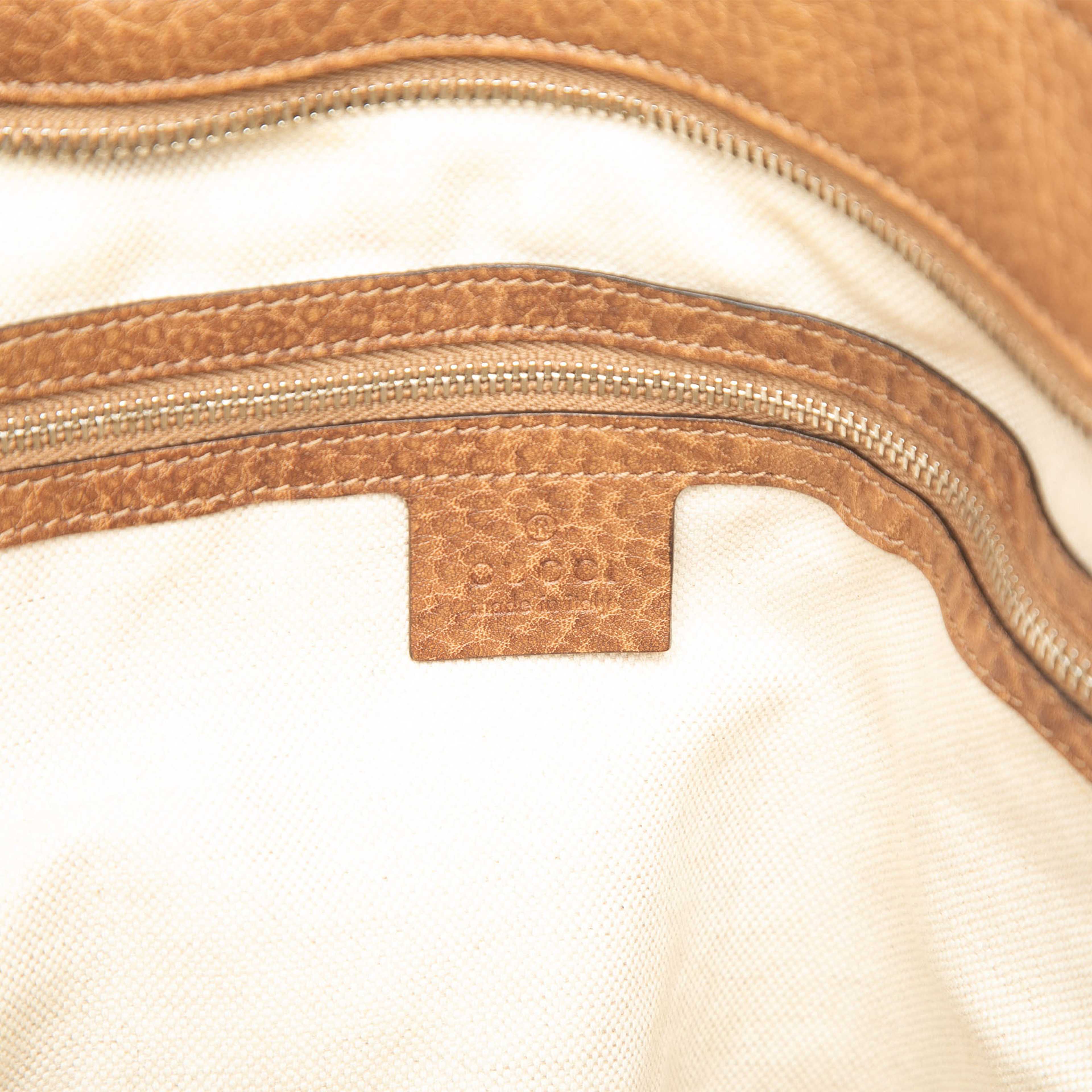 Gucci Medium Leather Miss Gg Satchel, från Luxclusif, i färgen brun. Klicka för att öppna bilden i stort format