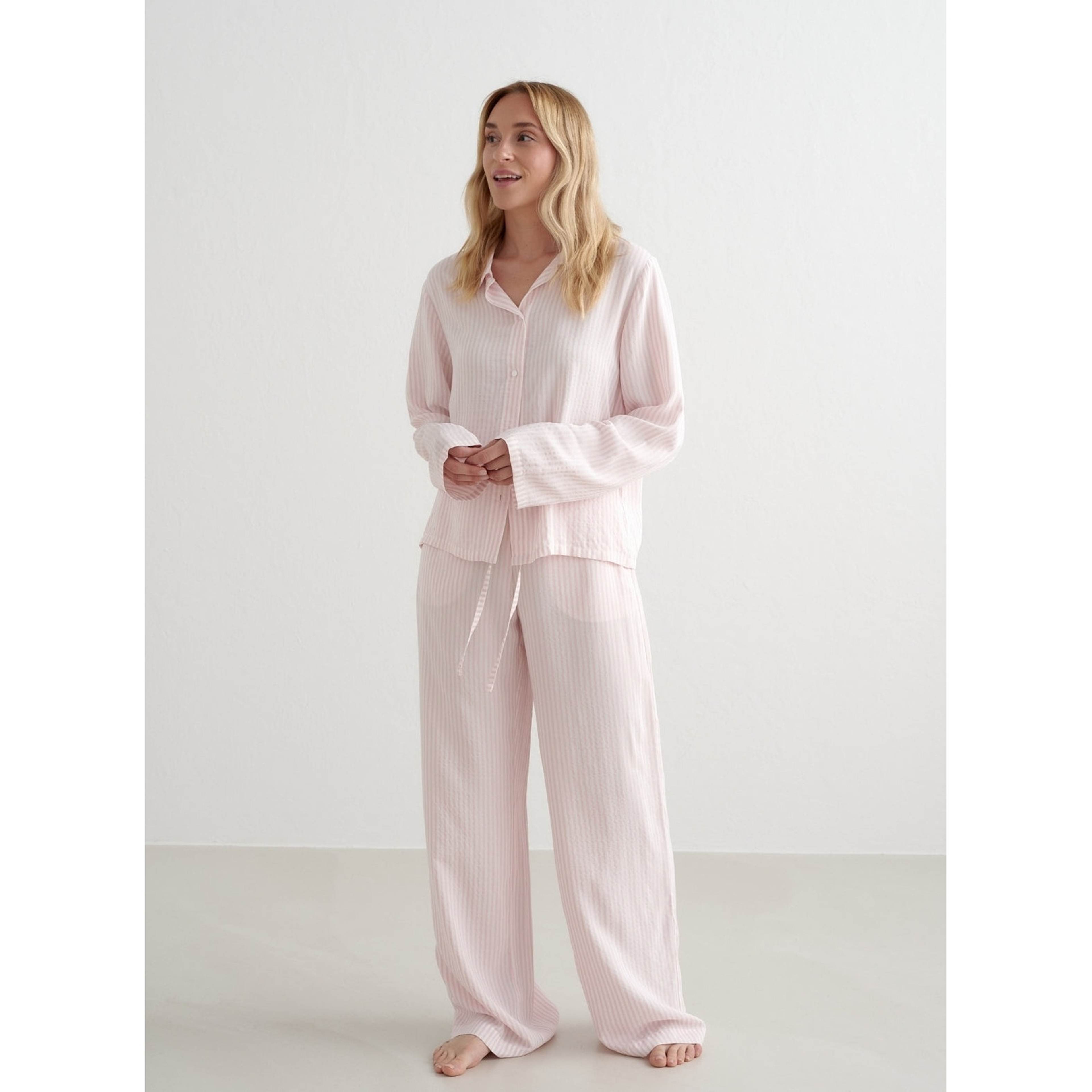 Winter Bloom Stripe Pyjama Shirt
