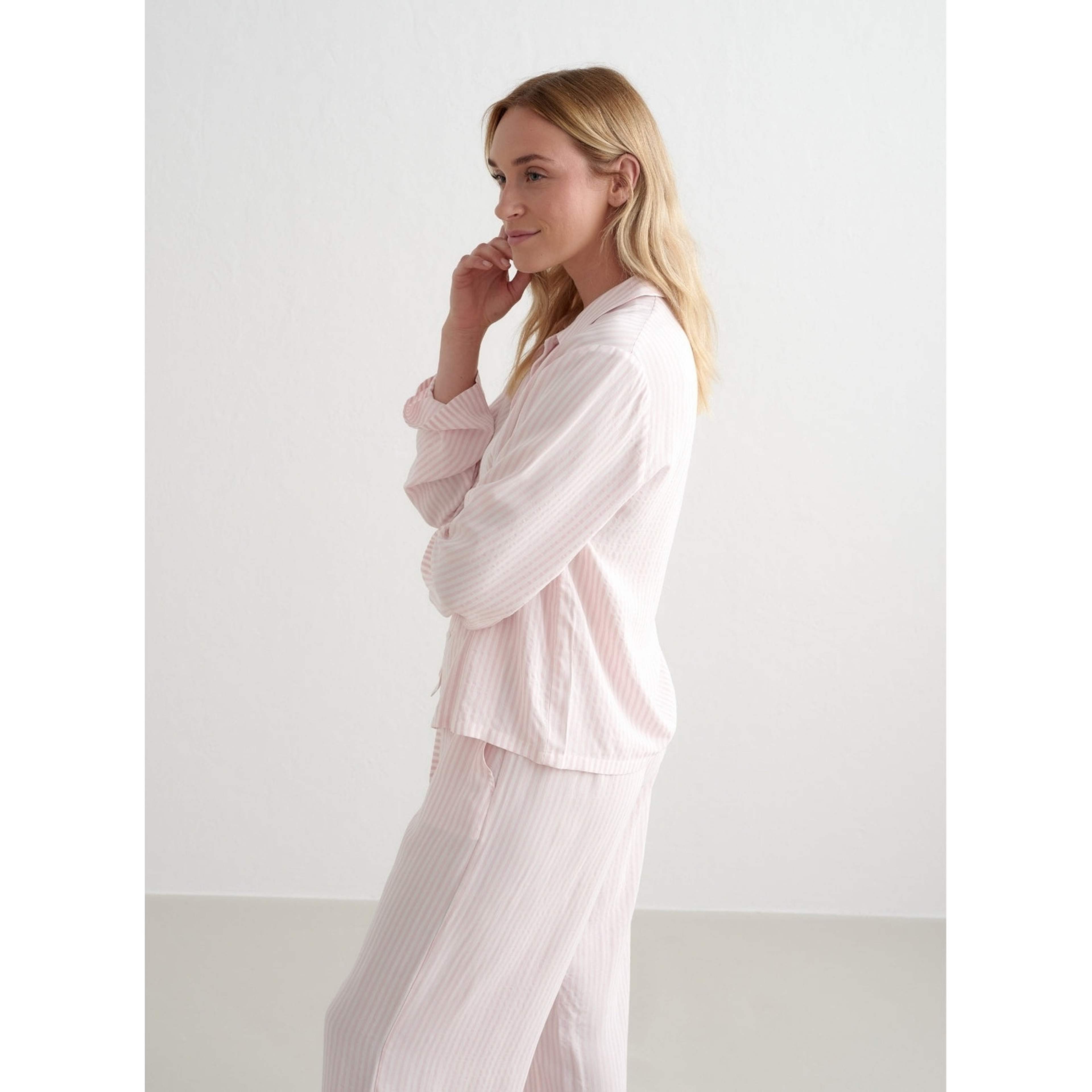 Winter Bloom Stripe Pyjama Shirt