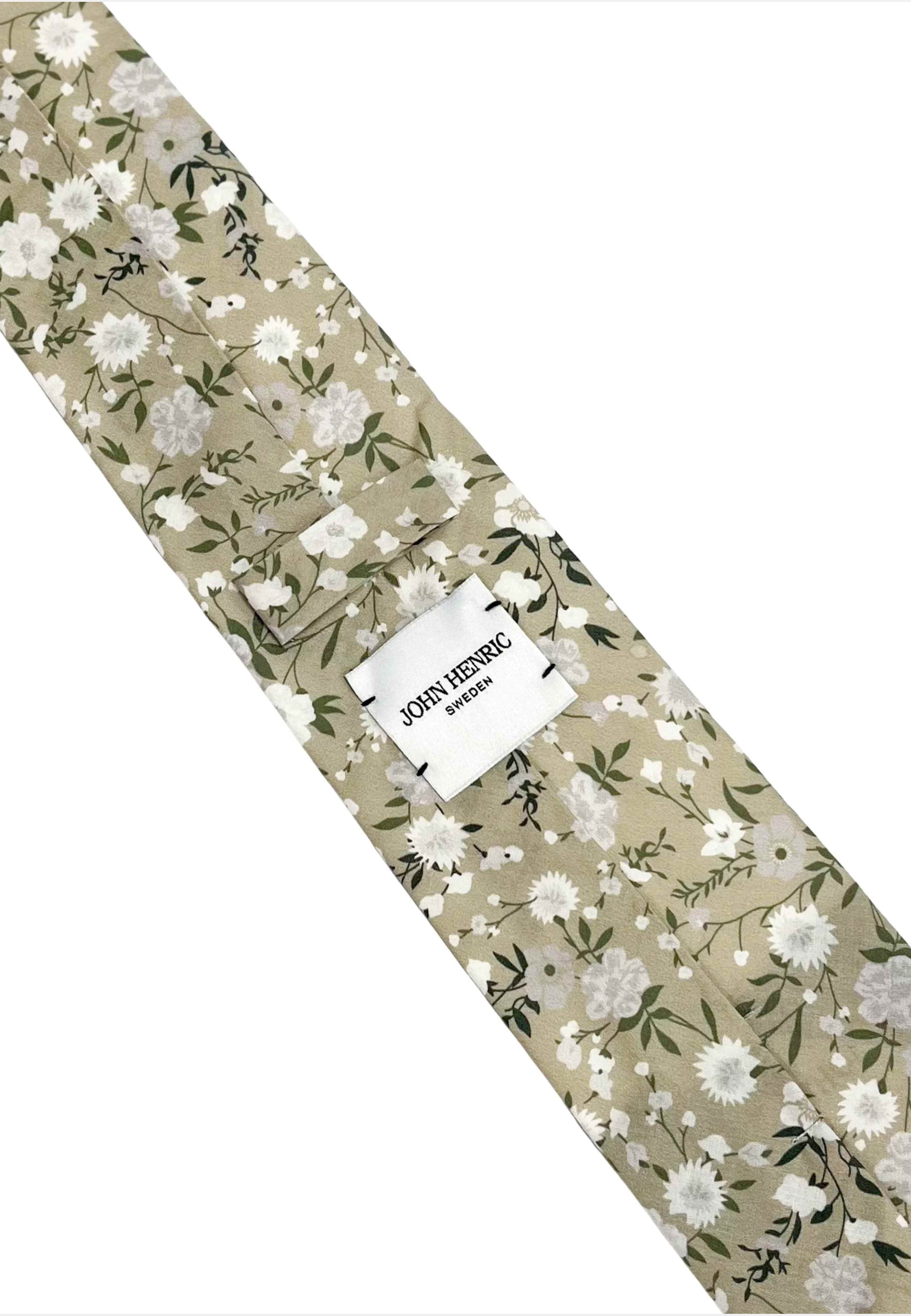 Tie Cotton Floral, från John Henric, i färgen beige. Klicka för att öppna bilden i stort format