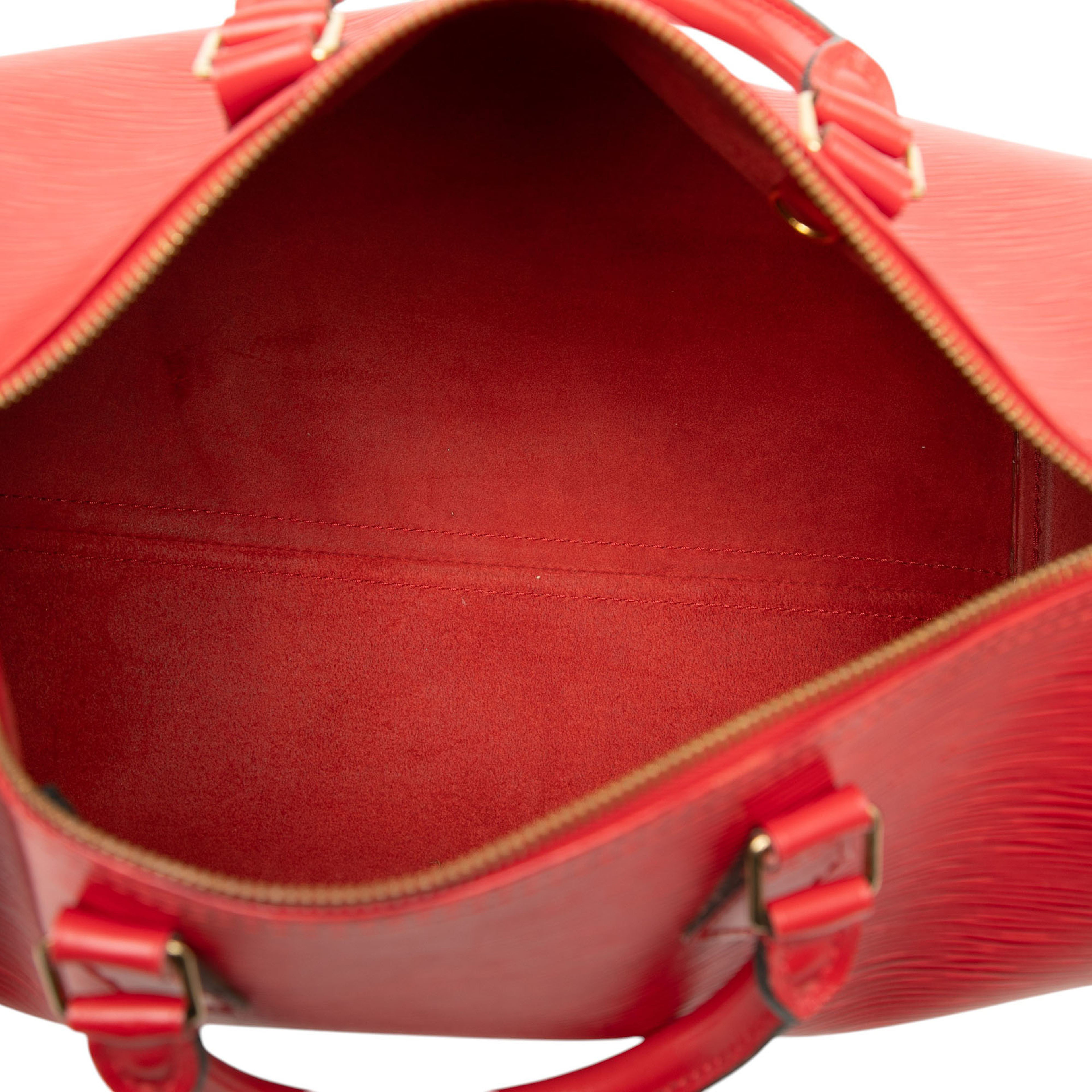 Louis Vuitton Epi Speedy 30, från Luxclusif, i färgen red. Klicka för att öppna bilden i stort format