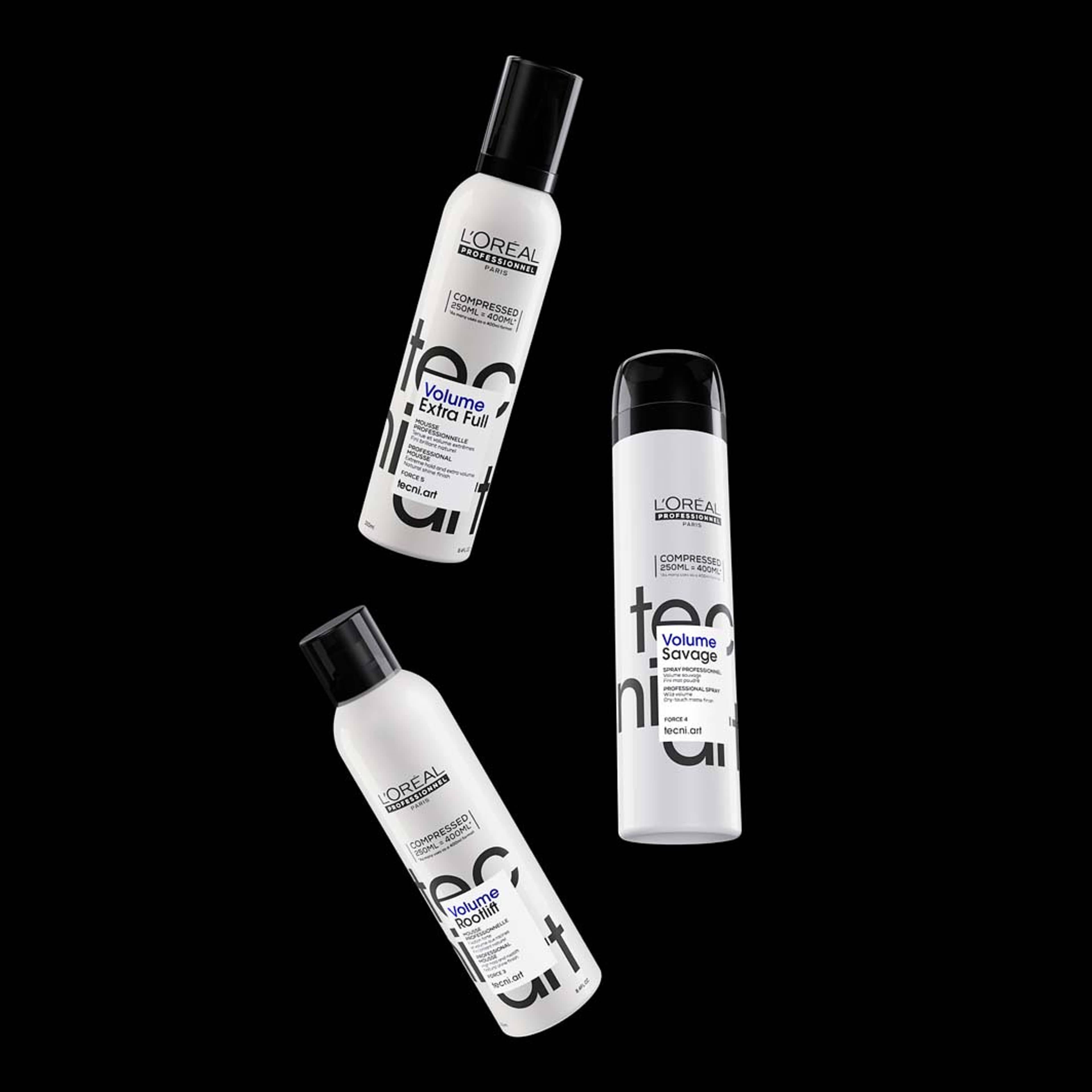 Tecni.Art Volume Rootlift Mousse, från L’Oréal Professionnel. Klicka för att öppna bilden i stort format