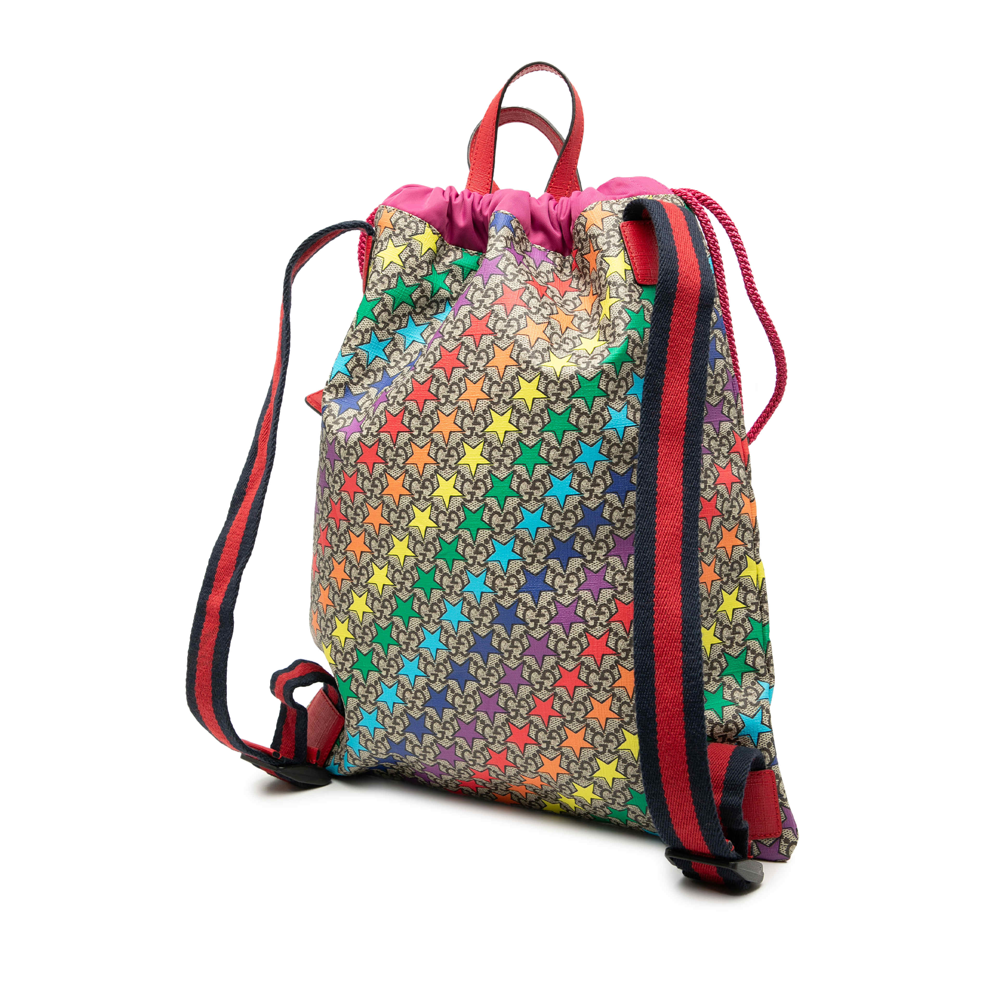 Gucci Gg Supreme Web Star Print Childrens Backpack, från Luxclusif, i färgen beige. Klicka för att öppna bilden i stort format