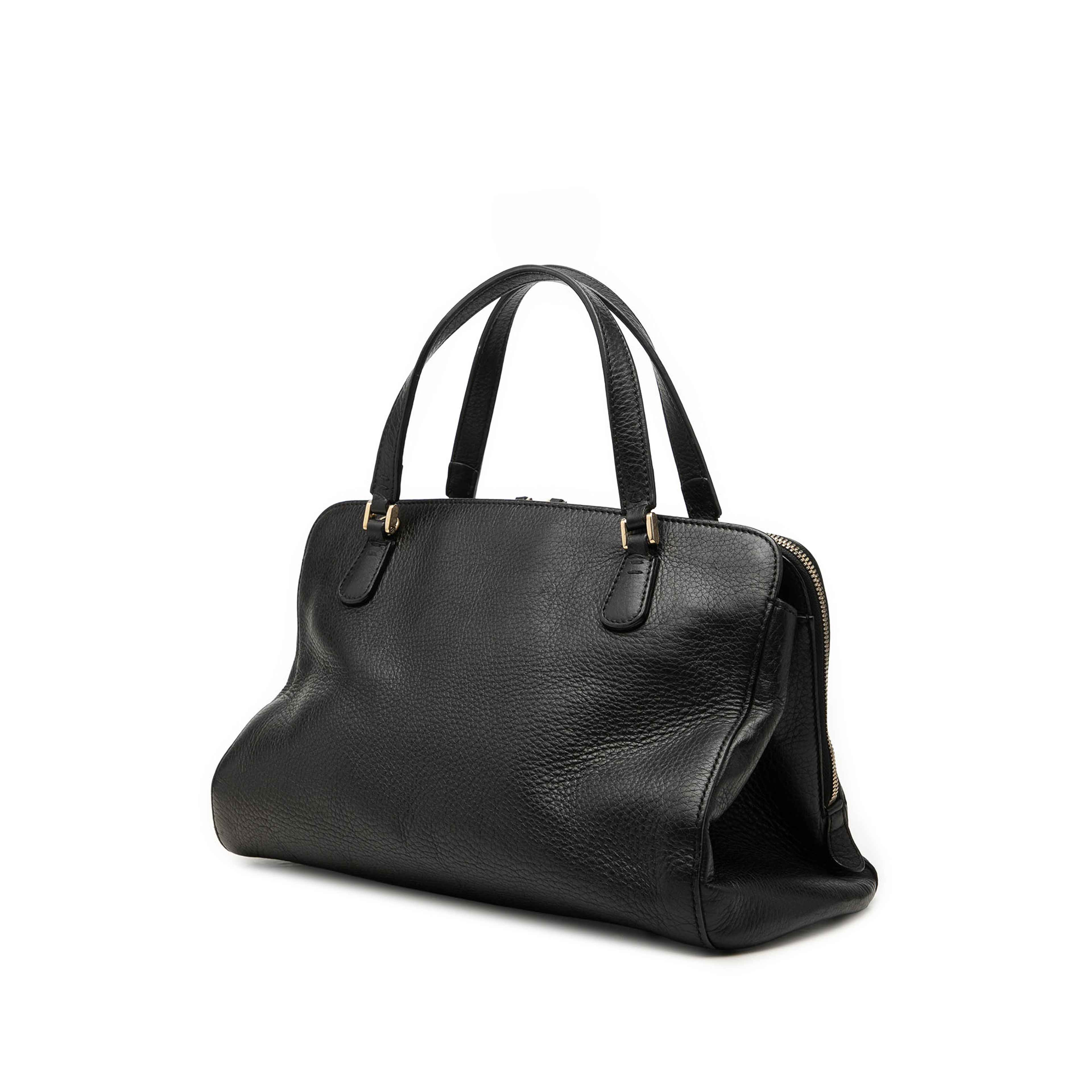 Gucci Pebbled Calfskin Soho Working Satchel, från Luxclusif, i färgen svart. Klicka för att öppna bilden i stort format