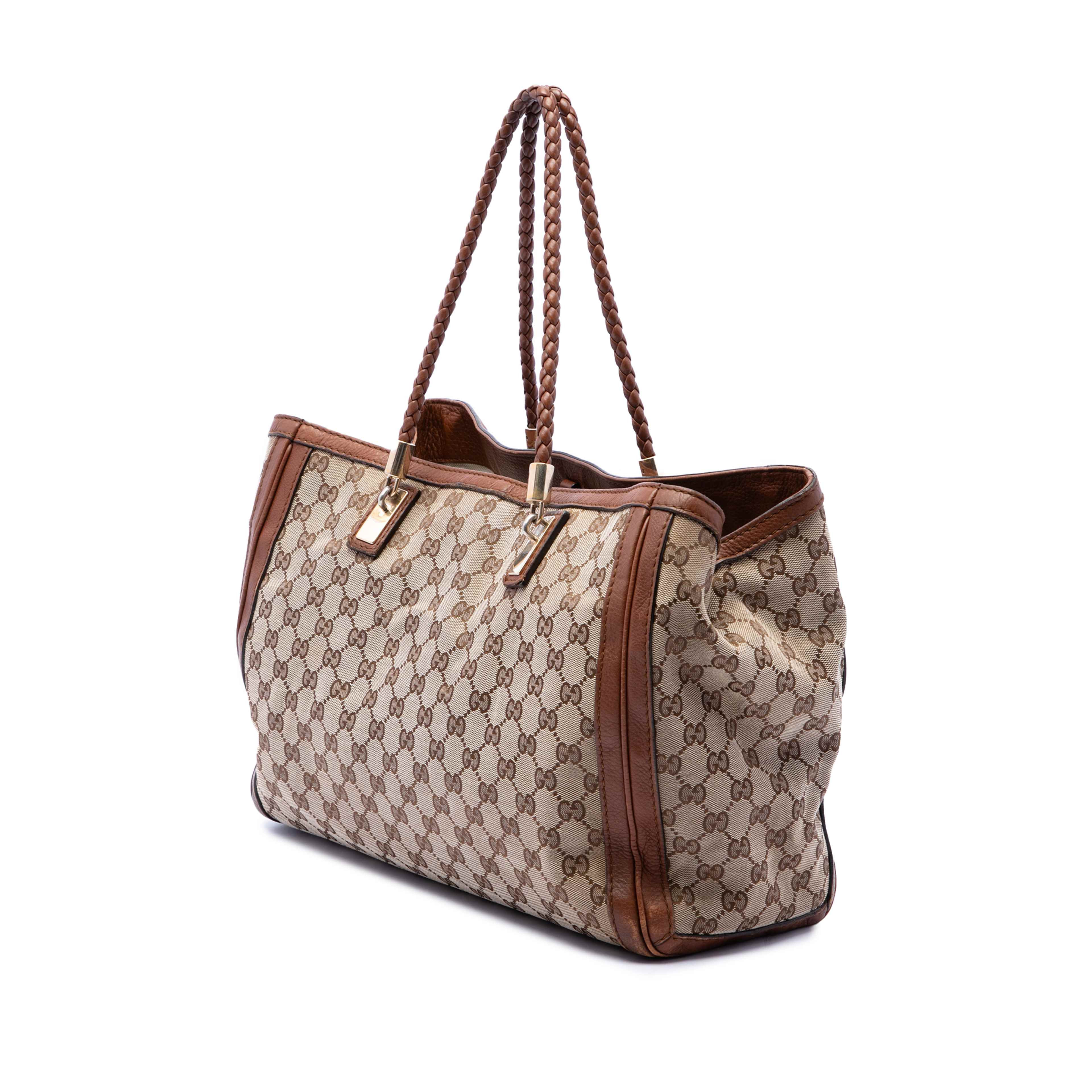 Gucci Gg Canvas Bella Tote, från Luxclusif, i färgen beige. Klicka för att öppna bilden i stort format
