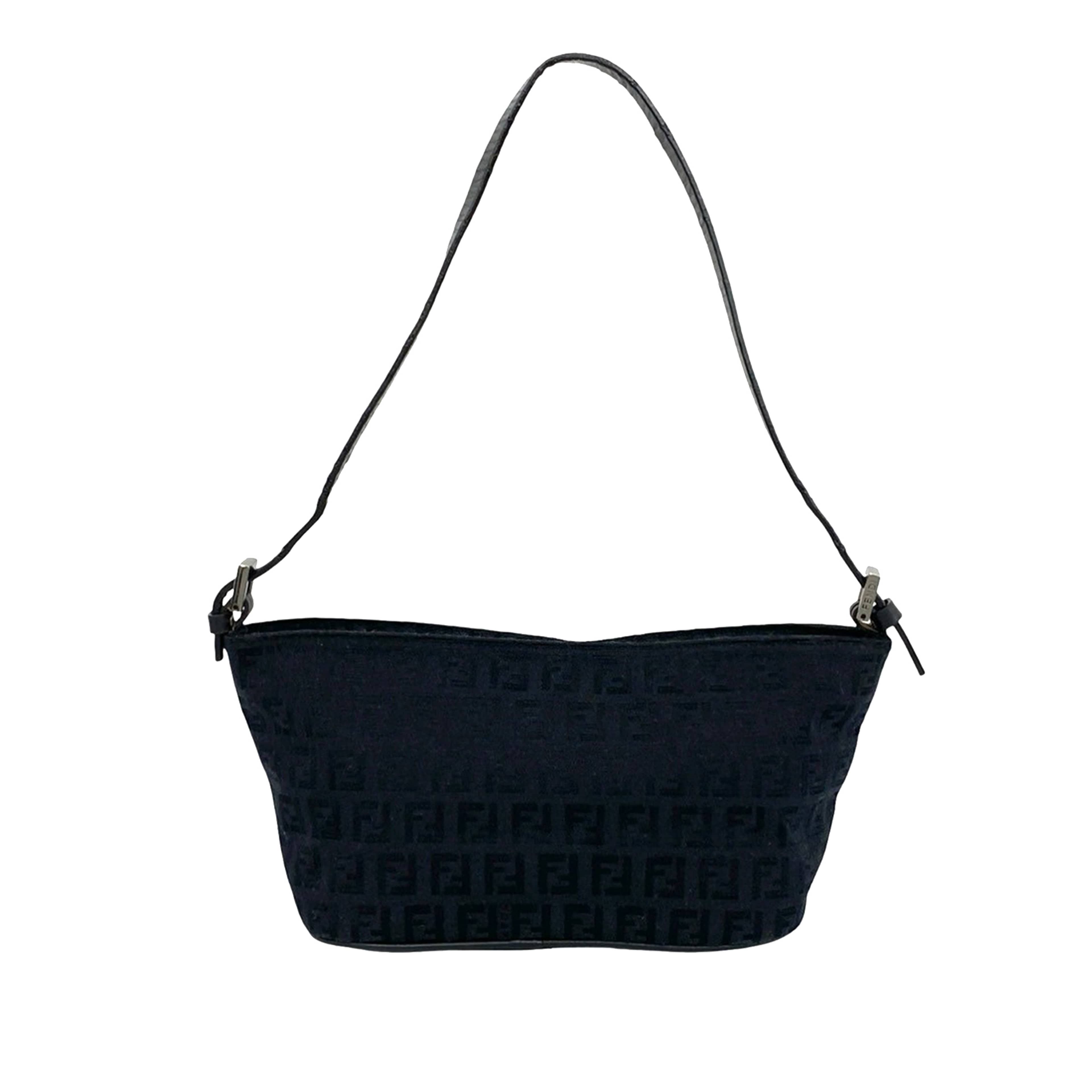 Fendi Zucchino Canvas Shoulder Bag, från Luxclusif, i färgen black. Klicka för att öppna bilden i stort format