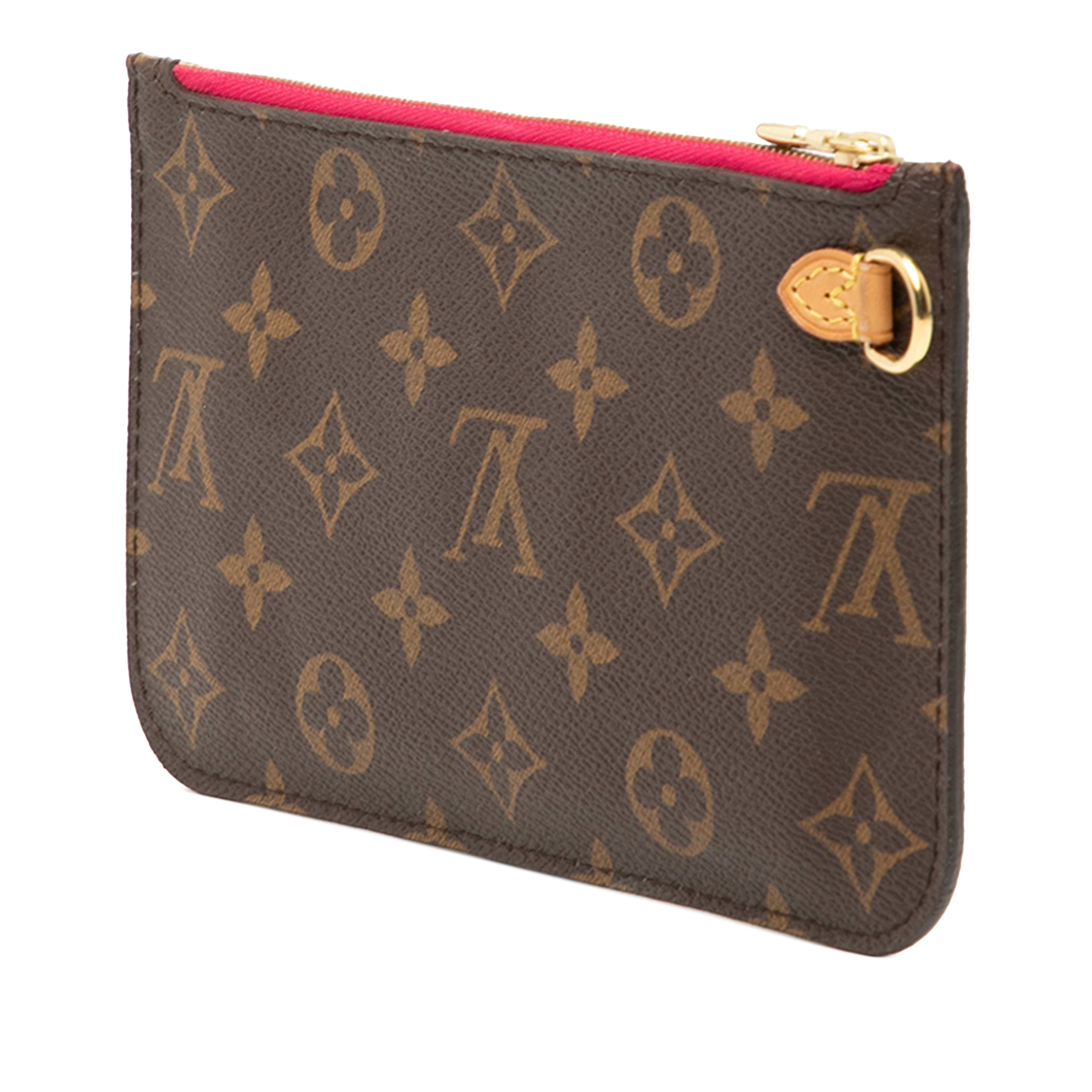 Louis Vuitton Monogram Neverfull Pouch Pm, från Luxclusif, i färgen brun. Klicka för att öppna bilden i stort format