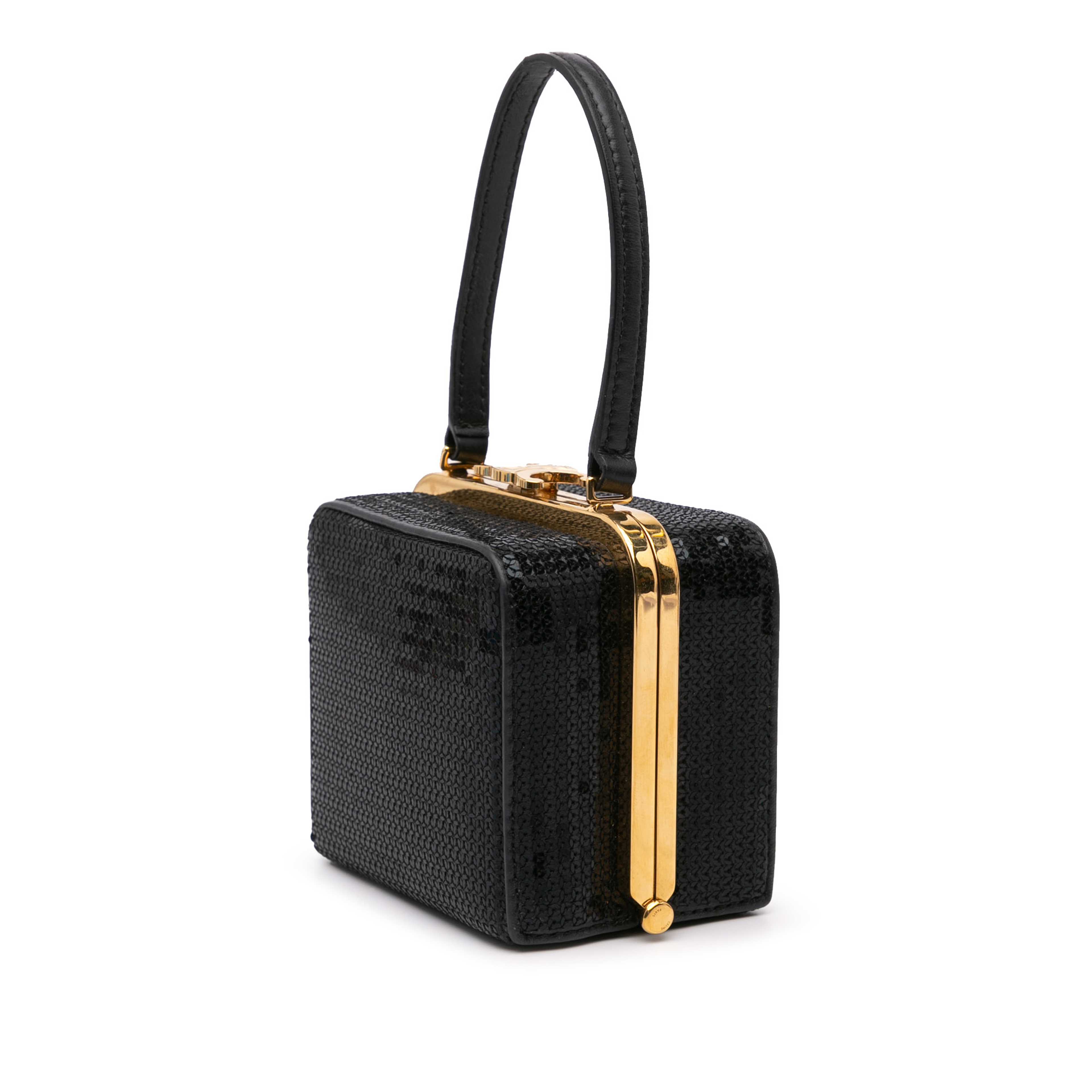 Celine Leather Sequin Triomphe Minaudiere