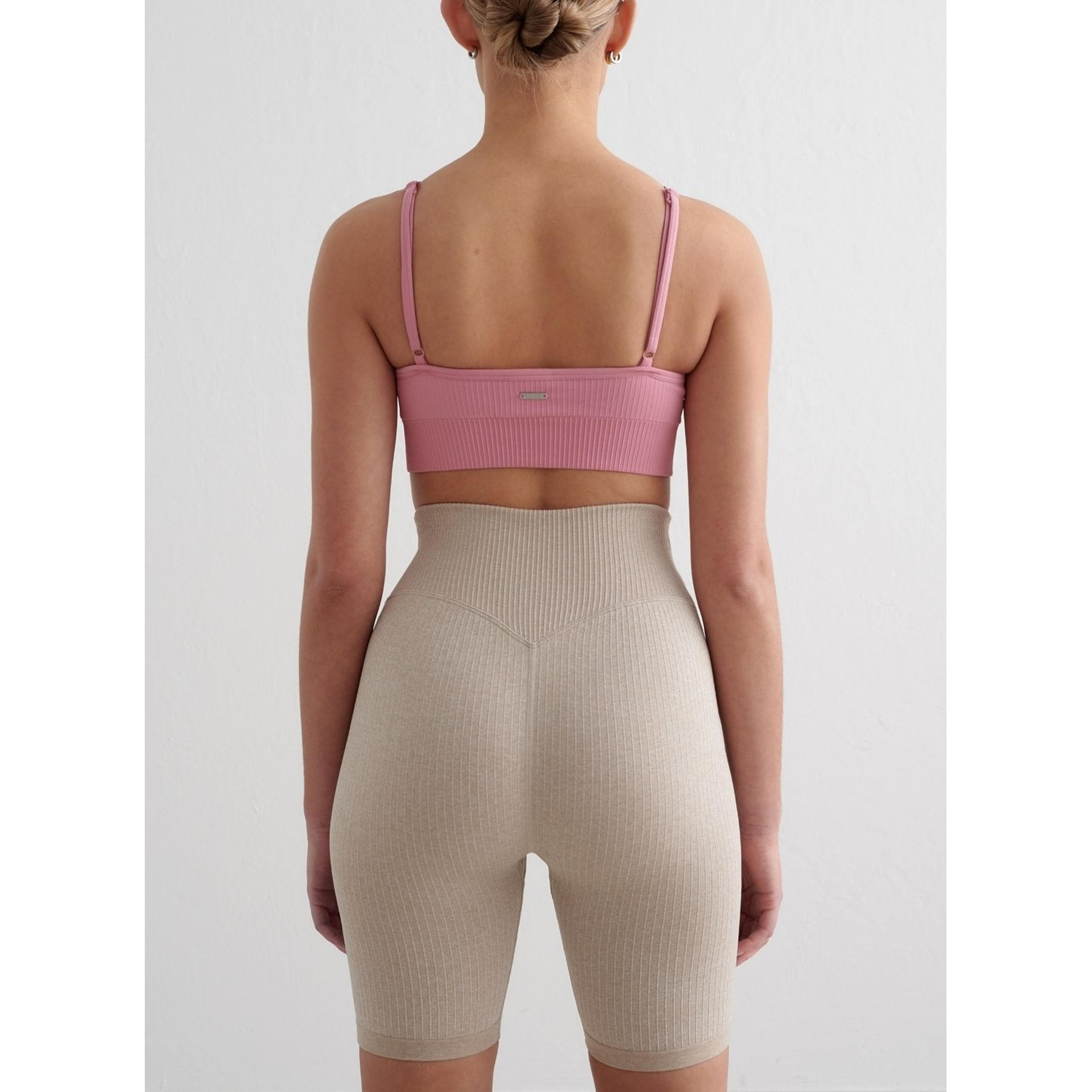 Desert Rose Ribbed Seamless Deep Cut Bra