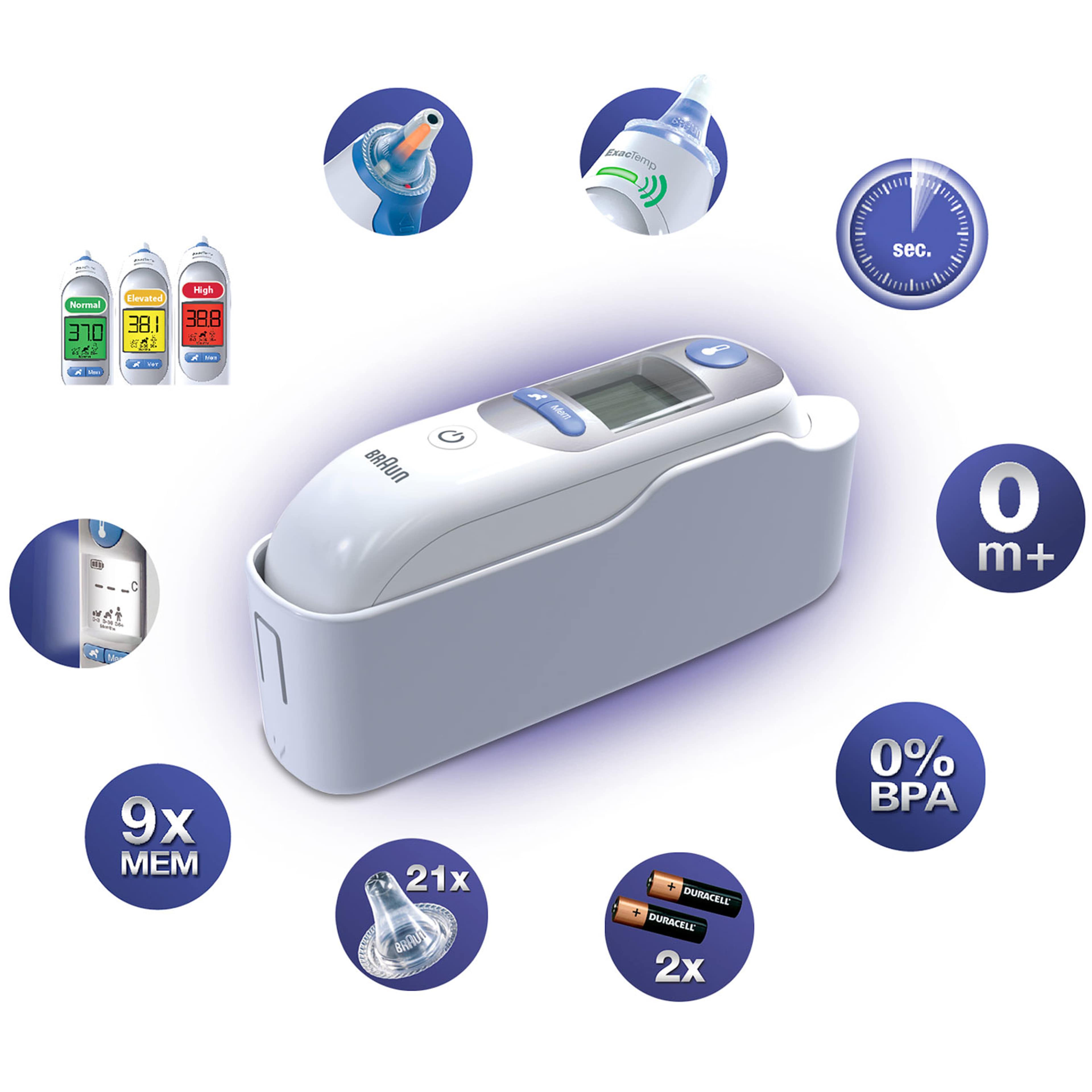Thermoscan 7 Med Age Precisioned Irt6520, från Braun, i färgen vit. Klicka för att öppna bilden i stort format