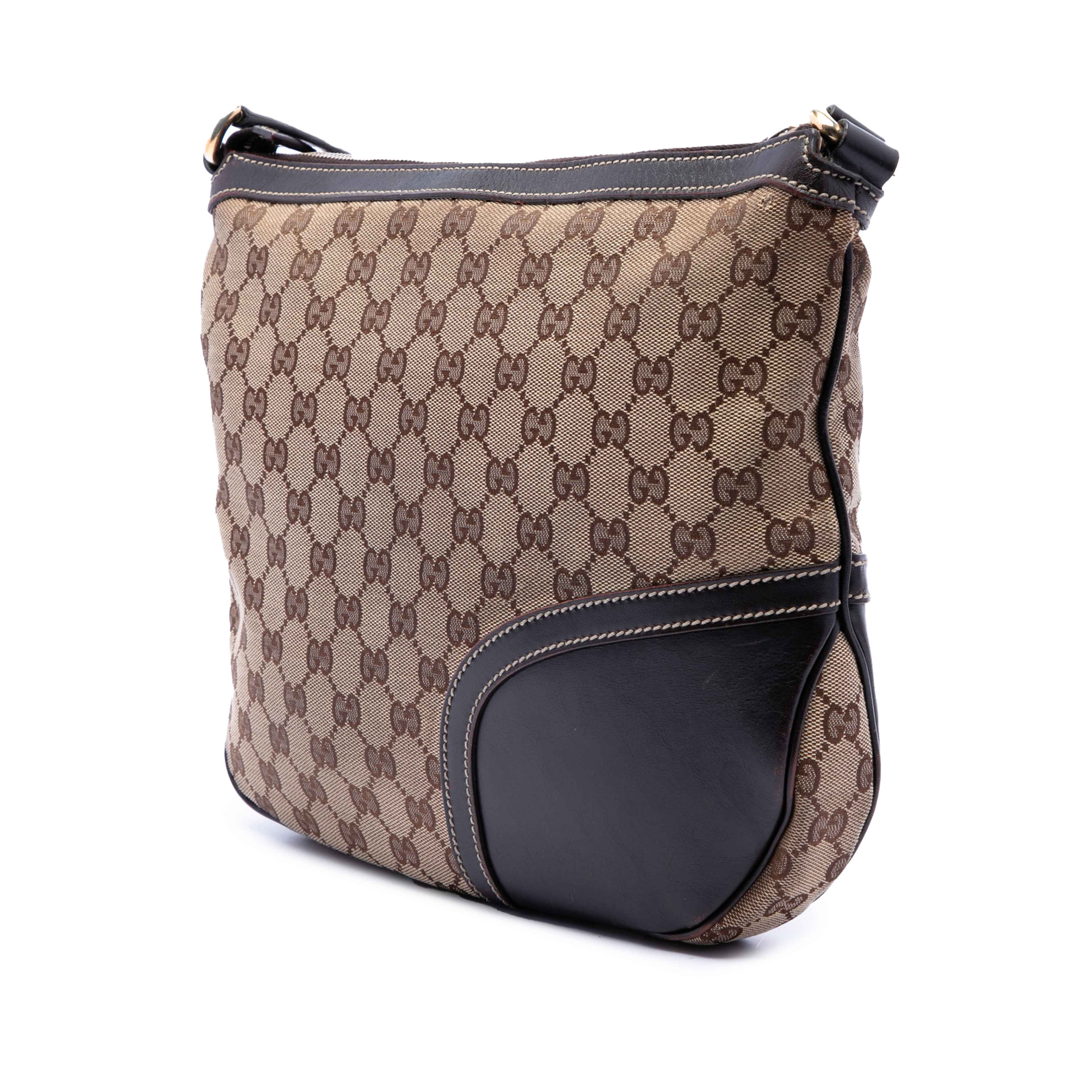 Gucci Gg Canvas Horsebit Web Crossbody, från Luxclusif, i färgen beige. Klicka för att öppna bilden i stort format