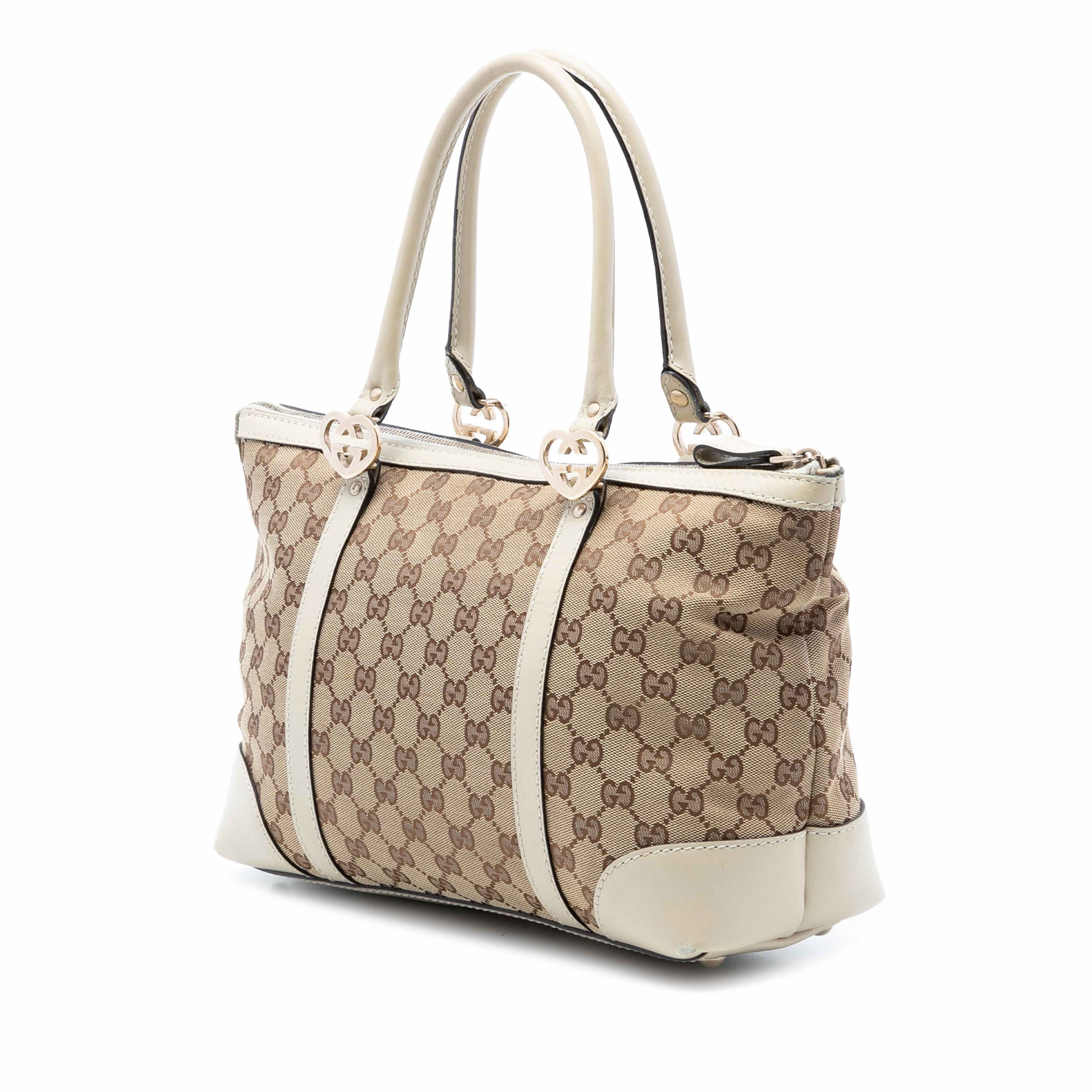 Gucci Gg Canvas Lovely Tote, från Luxclusif, i färgen vit. Klicka för att öppna bilden i stort format