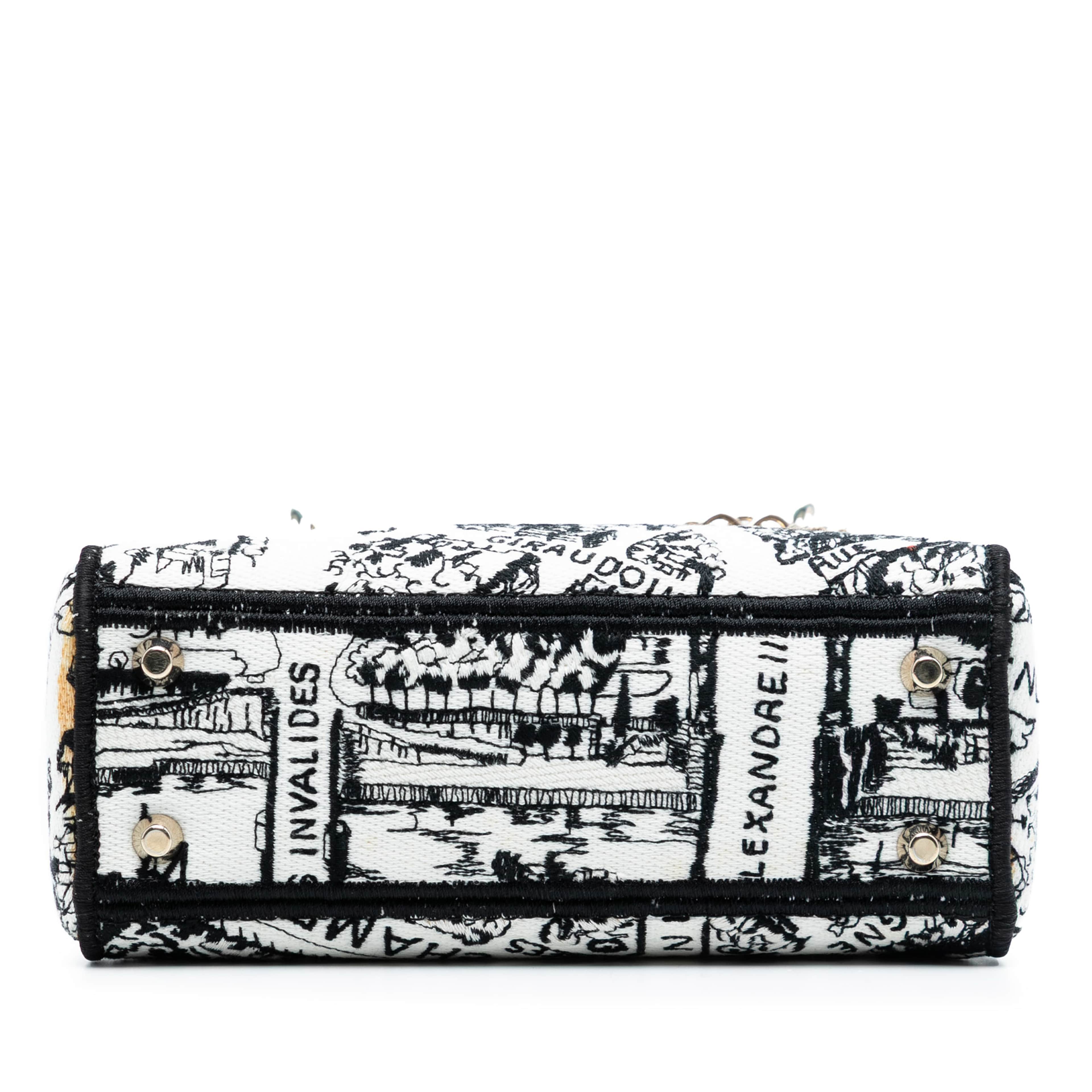 Dior Mini Embroidered Canvas Plan De Paris Lady D Lite, från Luxclusif, i färgen white. Klicka för att öppna bilden i stort format