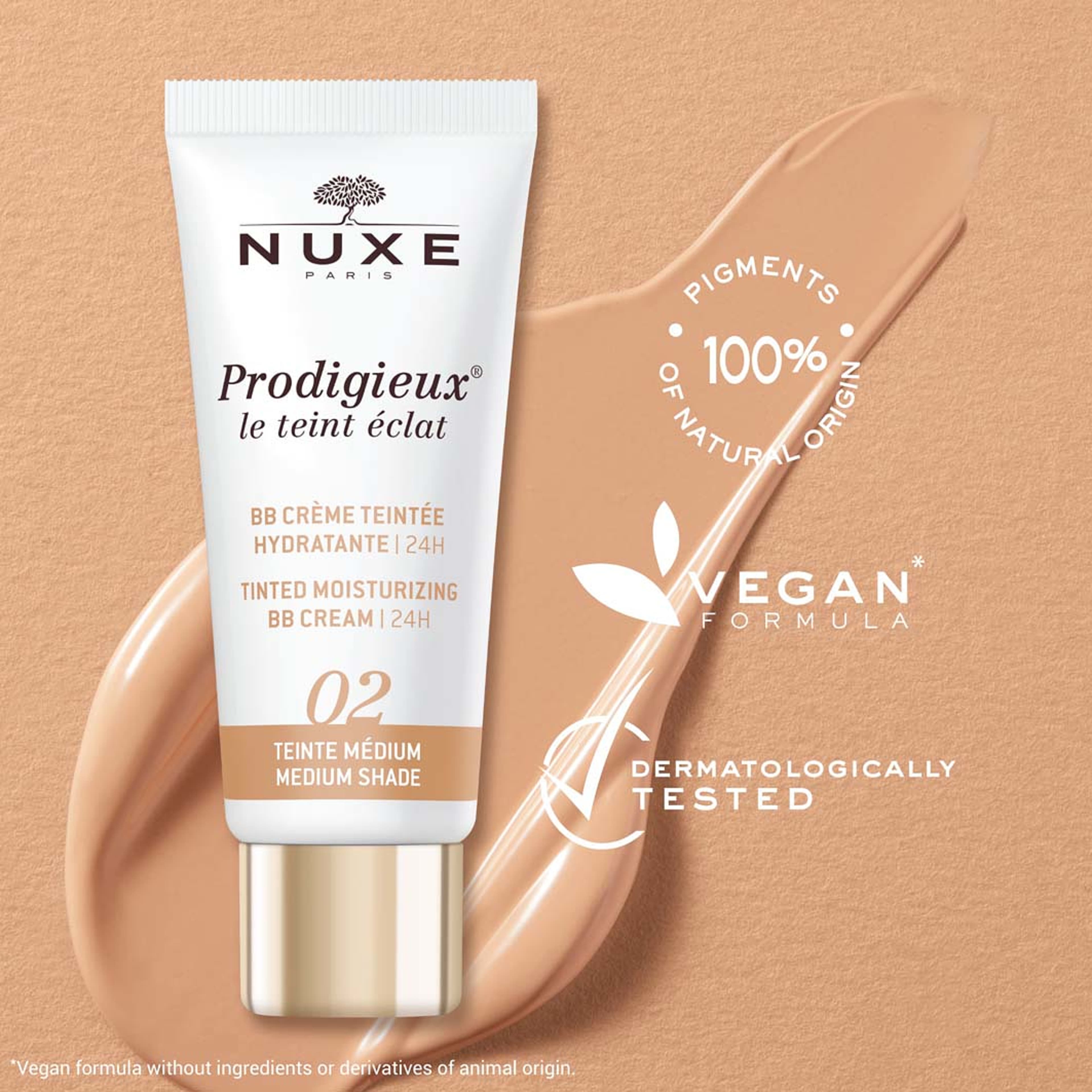 Tinted Moisturizing Bb Cream | 24H - 30 ml, från NUXE, i färgen Medium Shade. Klicka för att öppna bilden i stort format