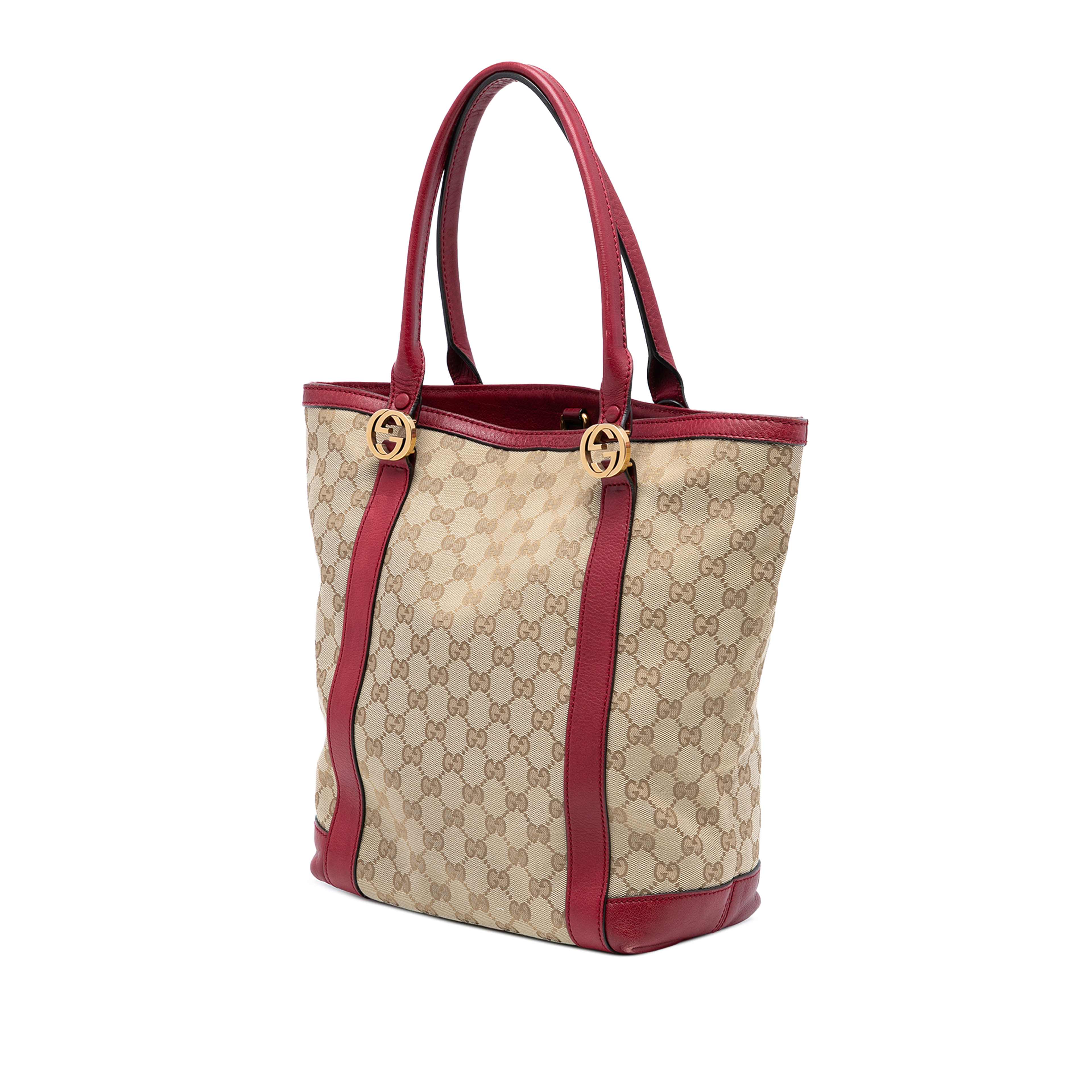 Gucci Gg Canvas Twins Tote, från Luxclusif, i färgen beige. Klicka för att öppna bilden i stort format