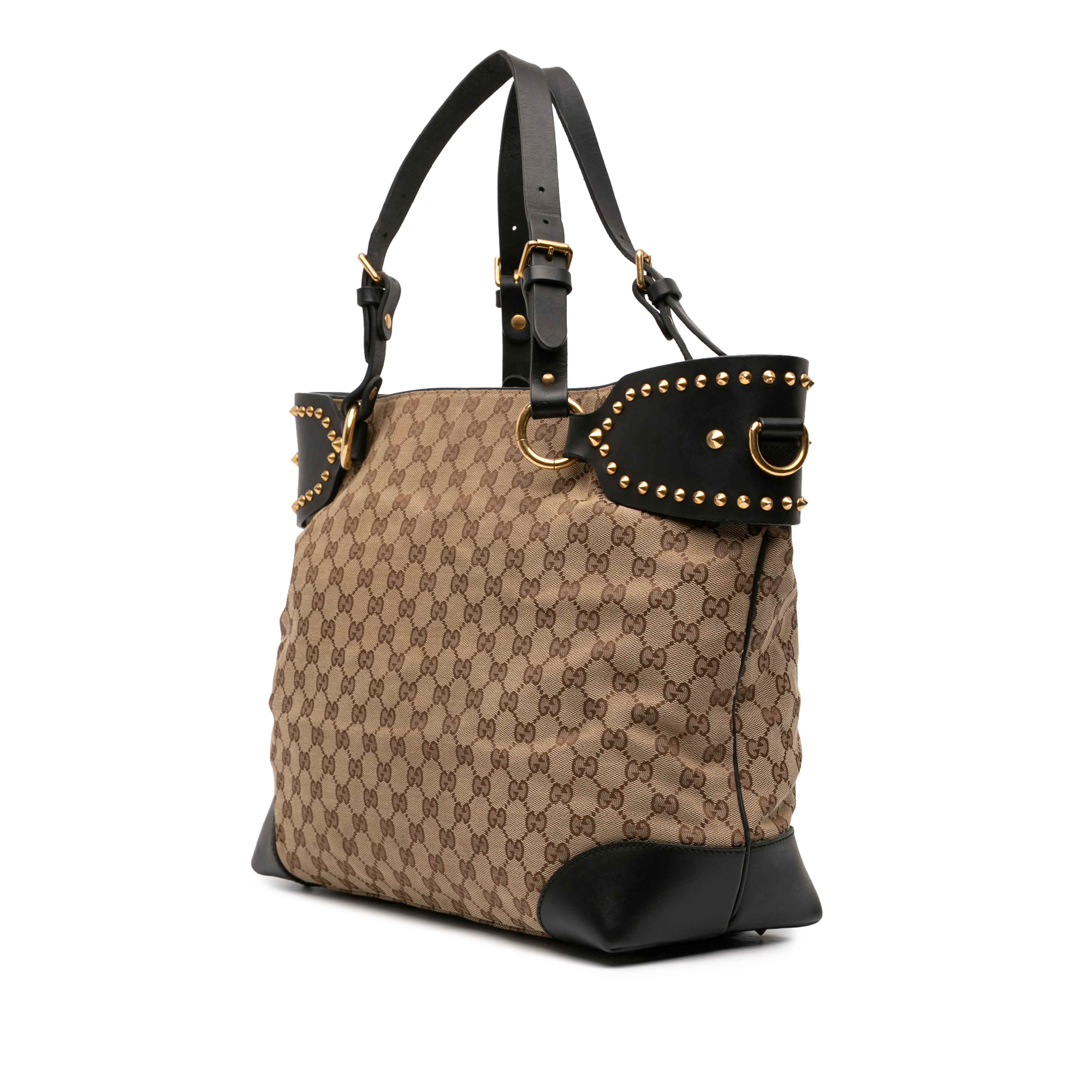 Gucci Gg Canvas Patti Stud Tote, från Luxclusif, i färgen beige. Klicka för att öppna bilden i stort format