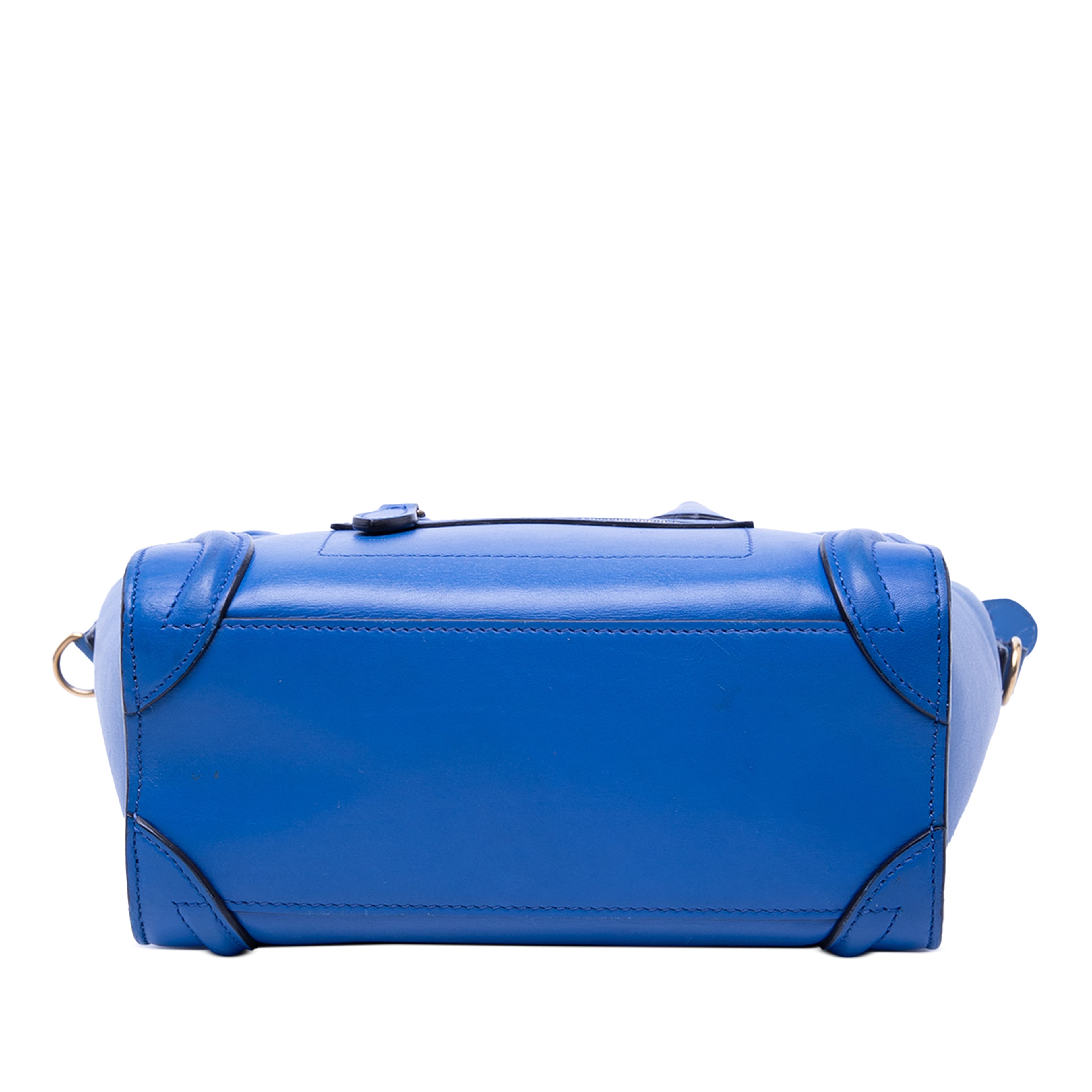 Celine Nano Leather Luggage Tote, från Luxclusif, i färgen blue. Klicka för att öppna bilden i stort format