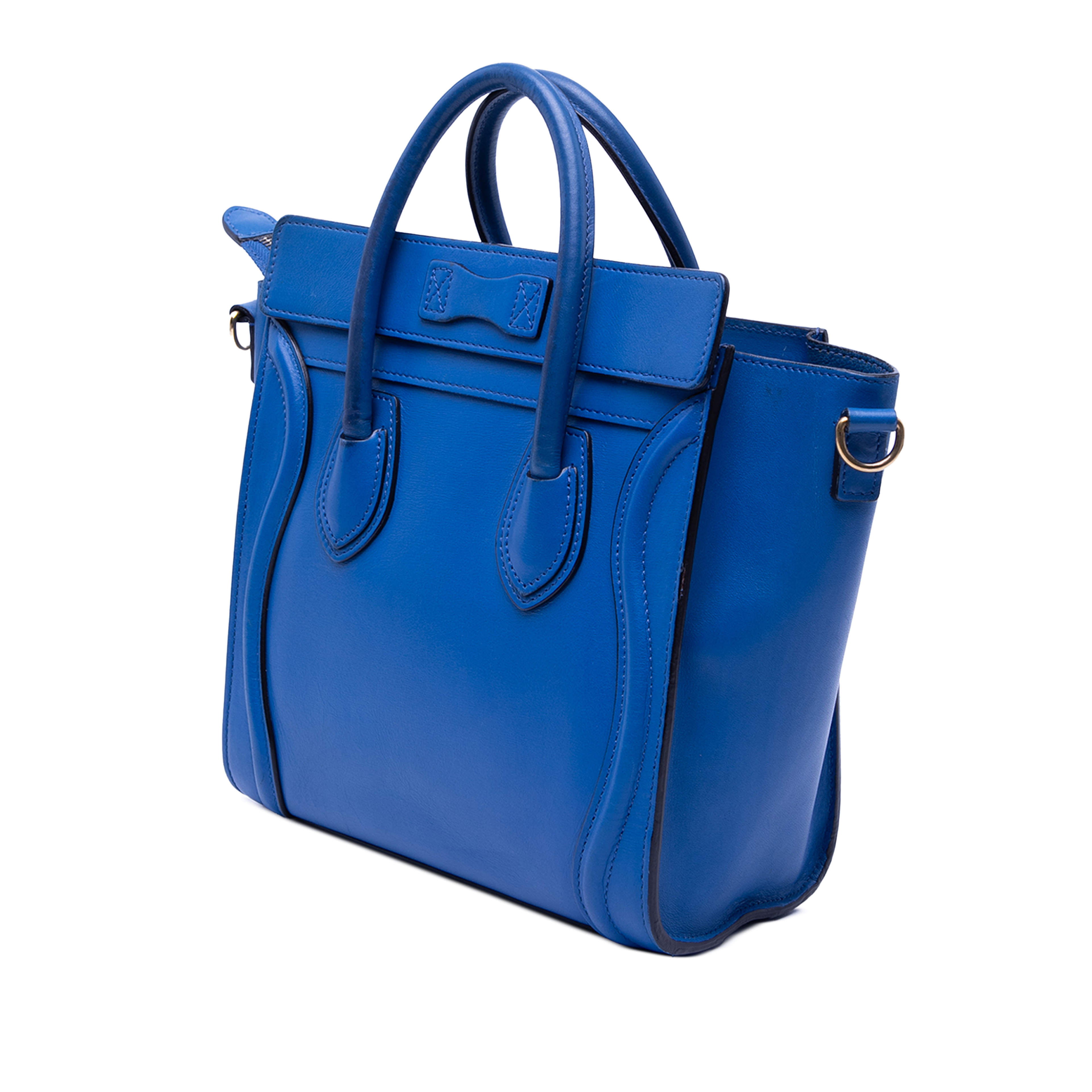 Celine Nano Leather Luggage Tote, från Luxclusif, i färgen blue. Klicka för att öppna bilden i stort format