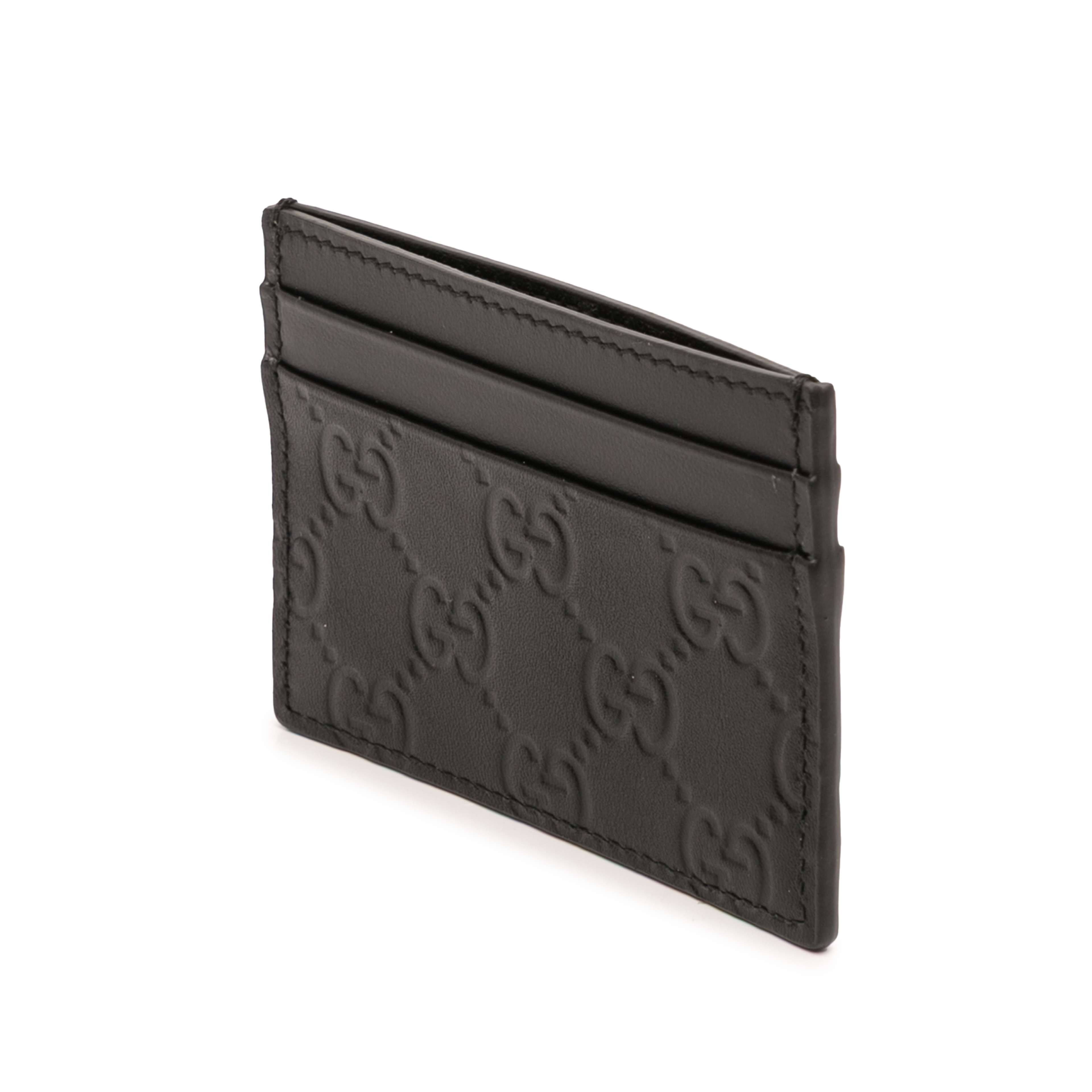 Gucci Guccissima Card Holder, från Luxclusif, i färgen black. Klicka för att öppna bilden i stort format