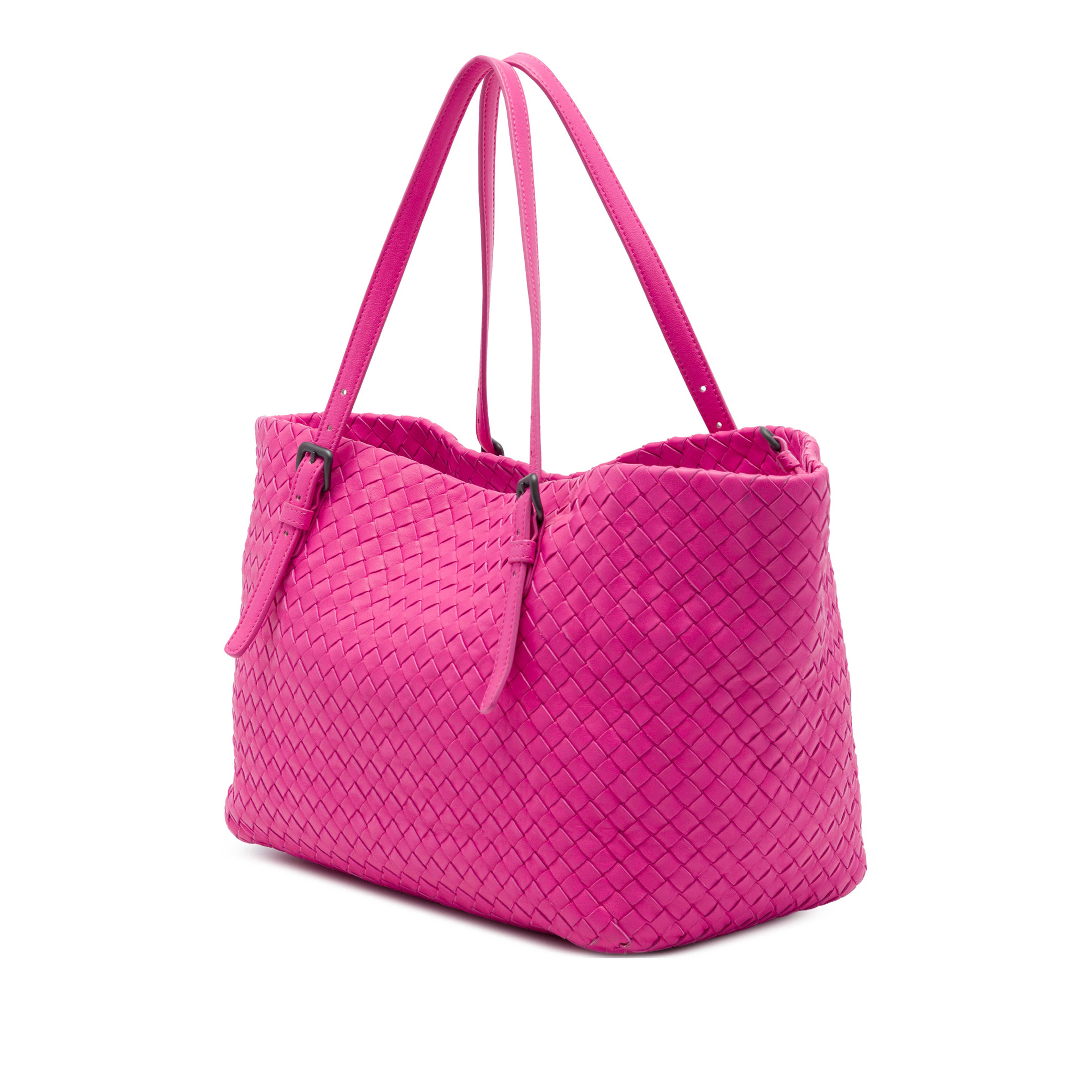 Bottega Veneta Medium Nappa Intrecciato Cesta Tote, från Luxclusif, i färgen rosa. Klicka för att öppna bilden i stort format