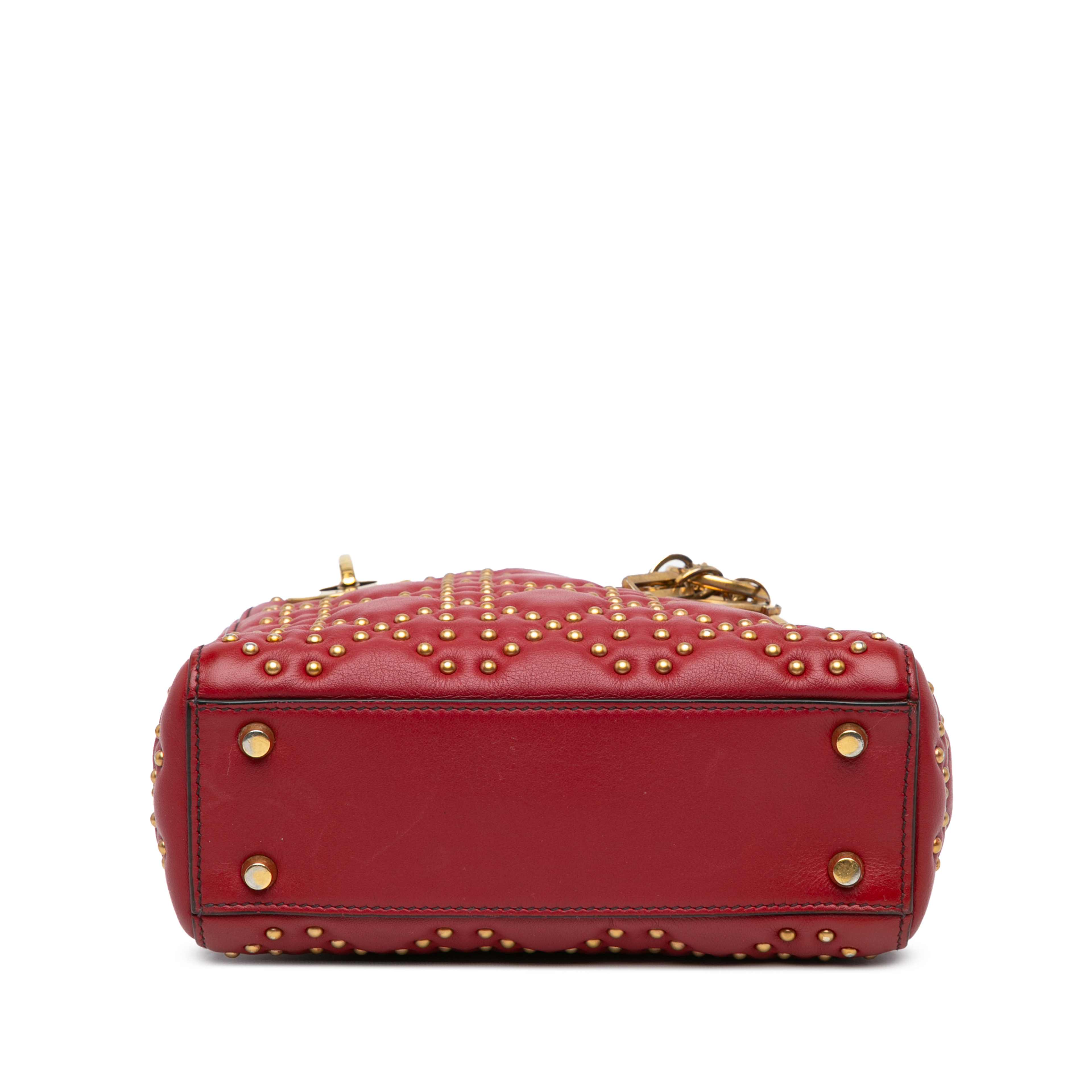 Dior Mini Lambskin Cannage Studded Supple Lady Dior