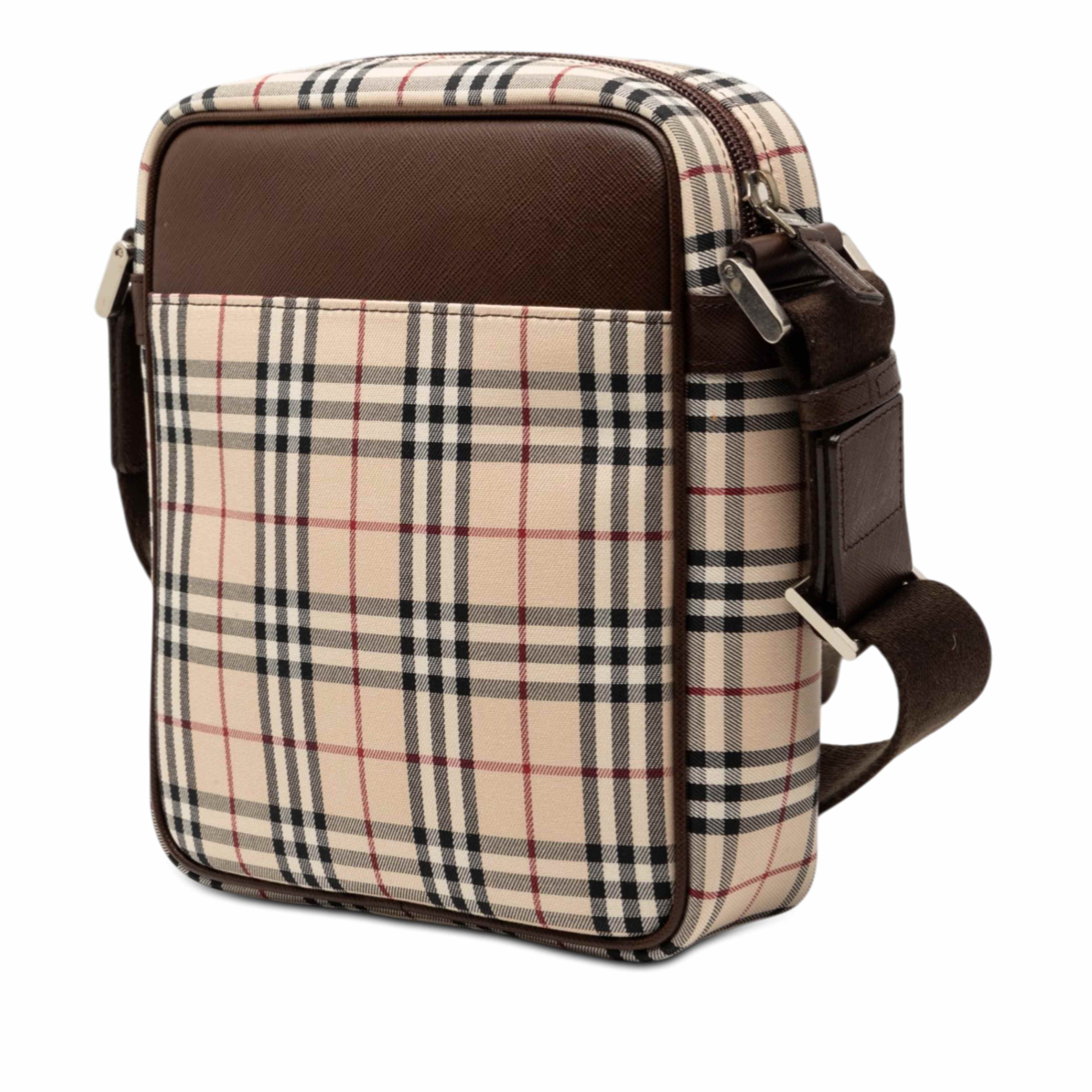 Burberry House Check Canvas Crossbody, från Luxclusif, i färgen beige. Klicka för att öppna bilden i stort format