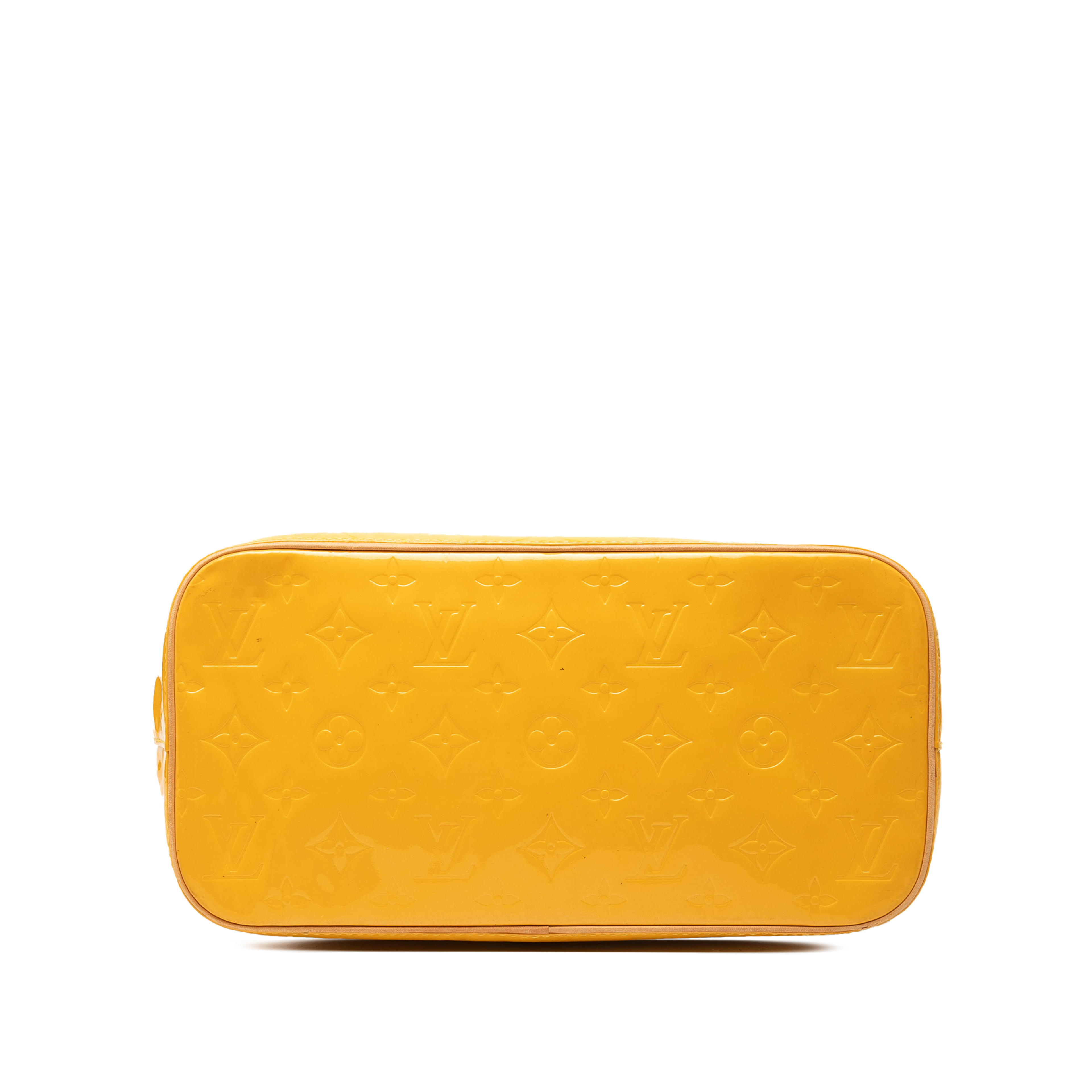 Louis Vuitton Monogram Vernis Houston, från Luxclusif, i färgen gul. Klicka för att öppna bilden i stort format