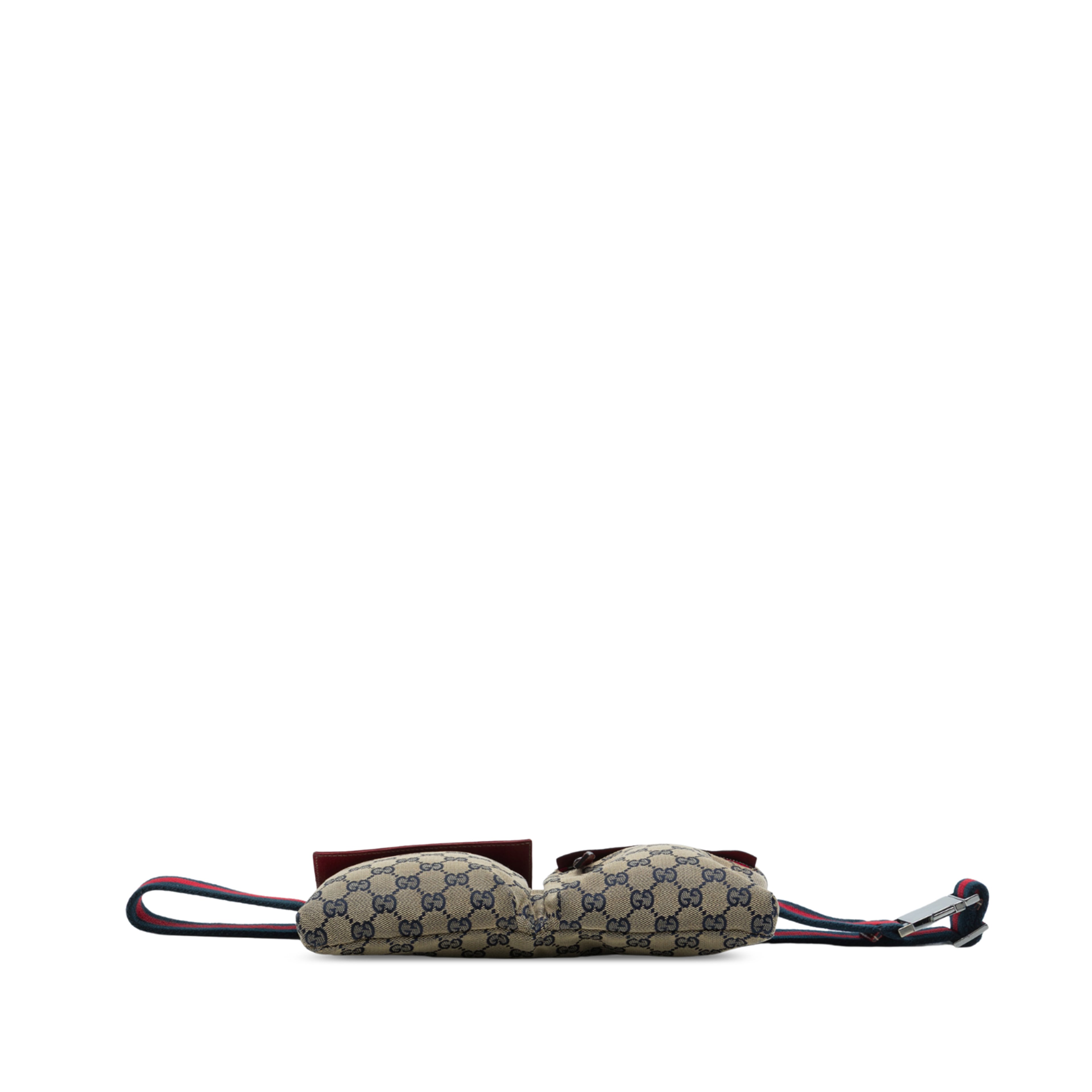 Gucci Gg Canvas Web Double Pocket Belt Bag, från Luxclusif, i färgen beige. Klicka för att öppna bilden i stort format