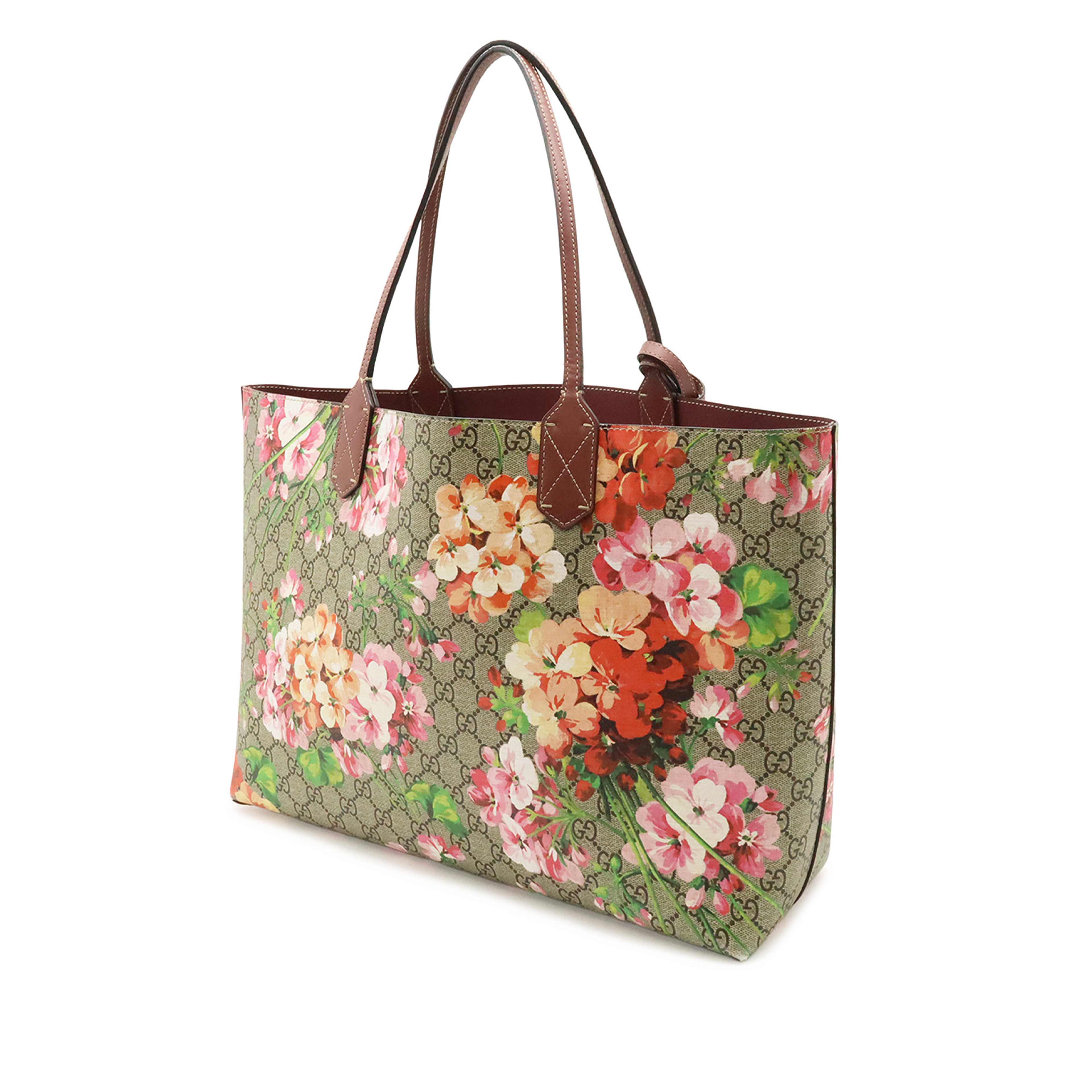 Gucci Gg Supreme Blooms Reversible Tote, från Luxclusif, i färgen beige. Klicka för att öppna bilden i stort format