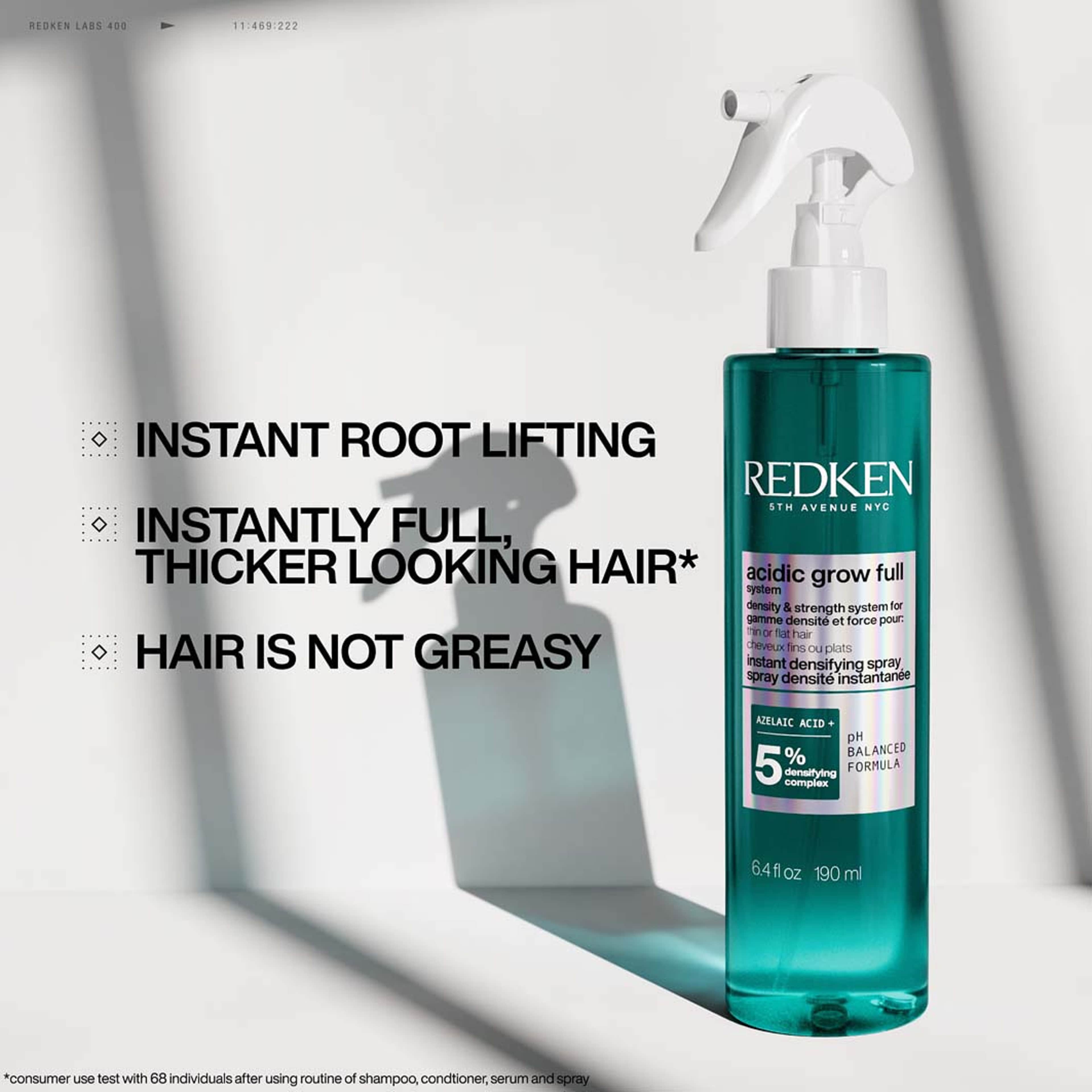 Acidic grow Full System Instant Densifying Spray, från Redken. Klicka för att öppna bilden i stort format