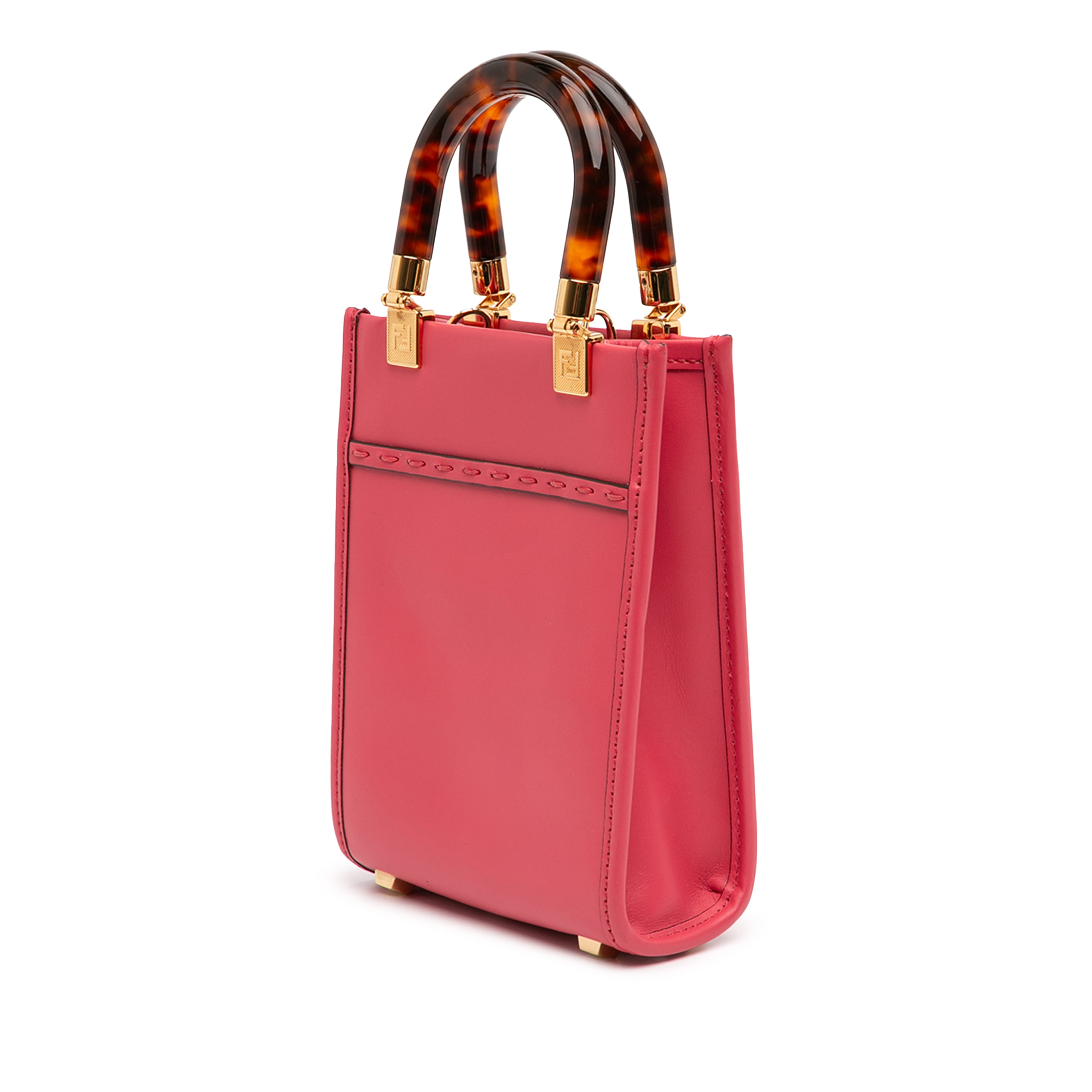 Fendi Mini Leather Sunshine Shopper Tote, från Luxclusif, i färgen dark pink. Klicka för att öppna bilden i stort format