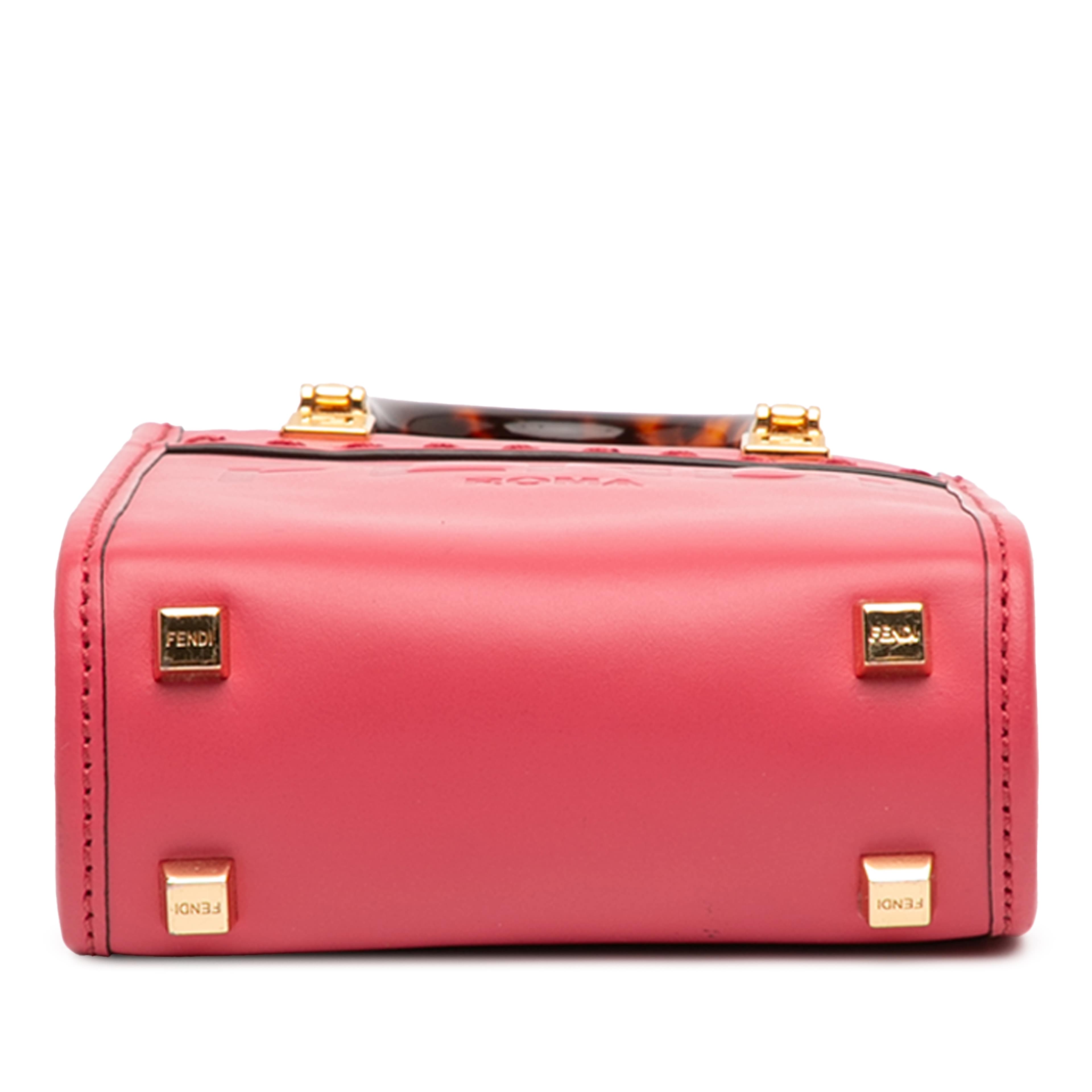 Fendi Mini Leather Sunshine Shopper Tote, från Luxclusif, i färgen dark pink. Klicka för att öppna bilden i stort format