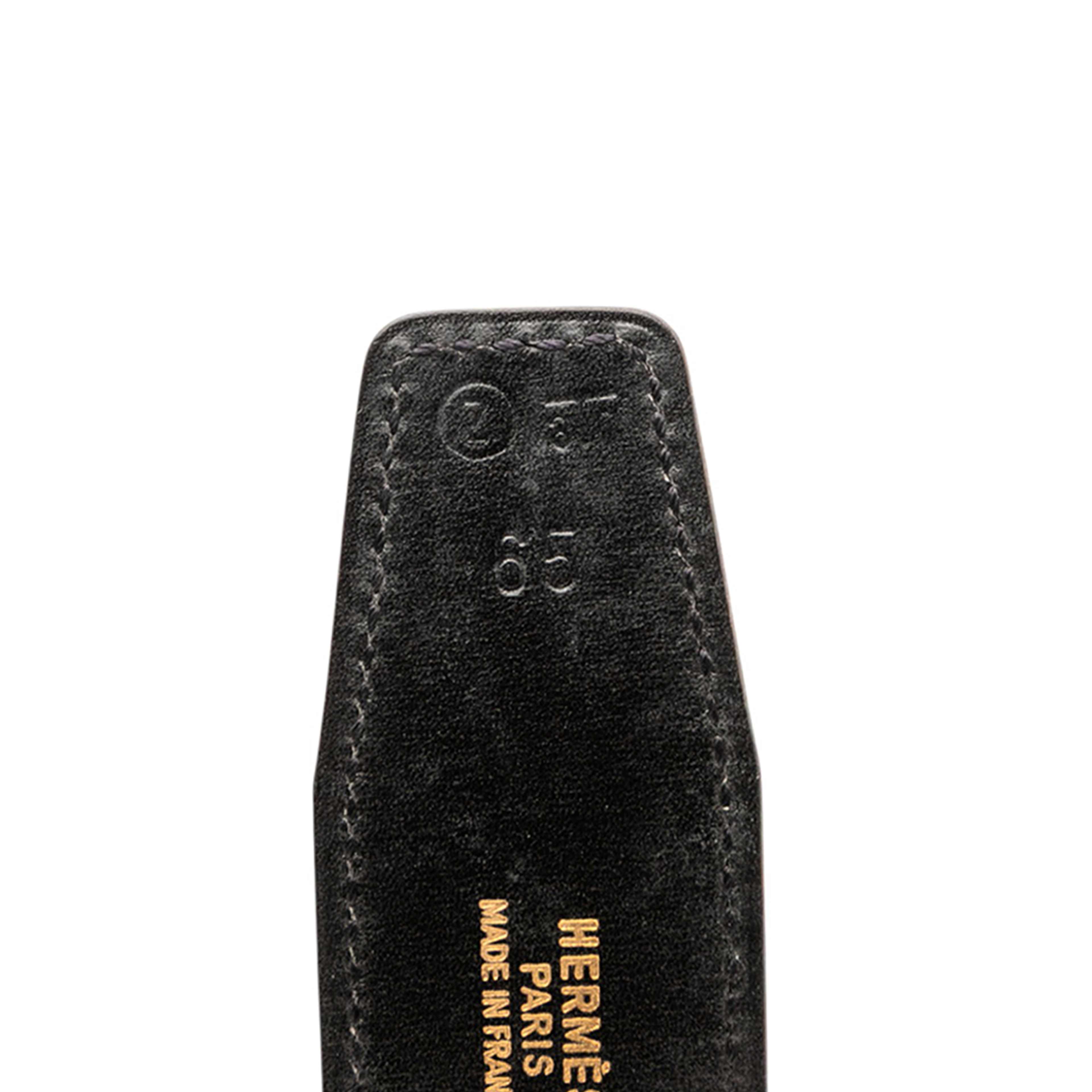 Hermès Box Calf Constance Belt, från Luxclusif, i färgen black. Klicka för att öppna bilden i stort format