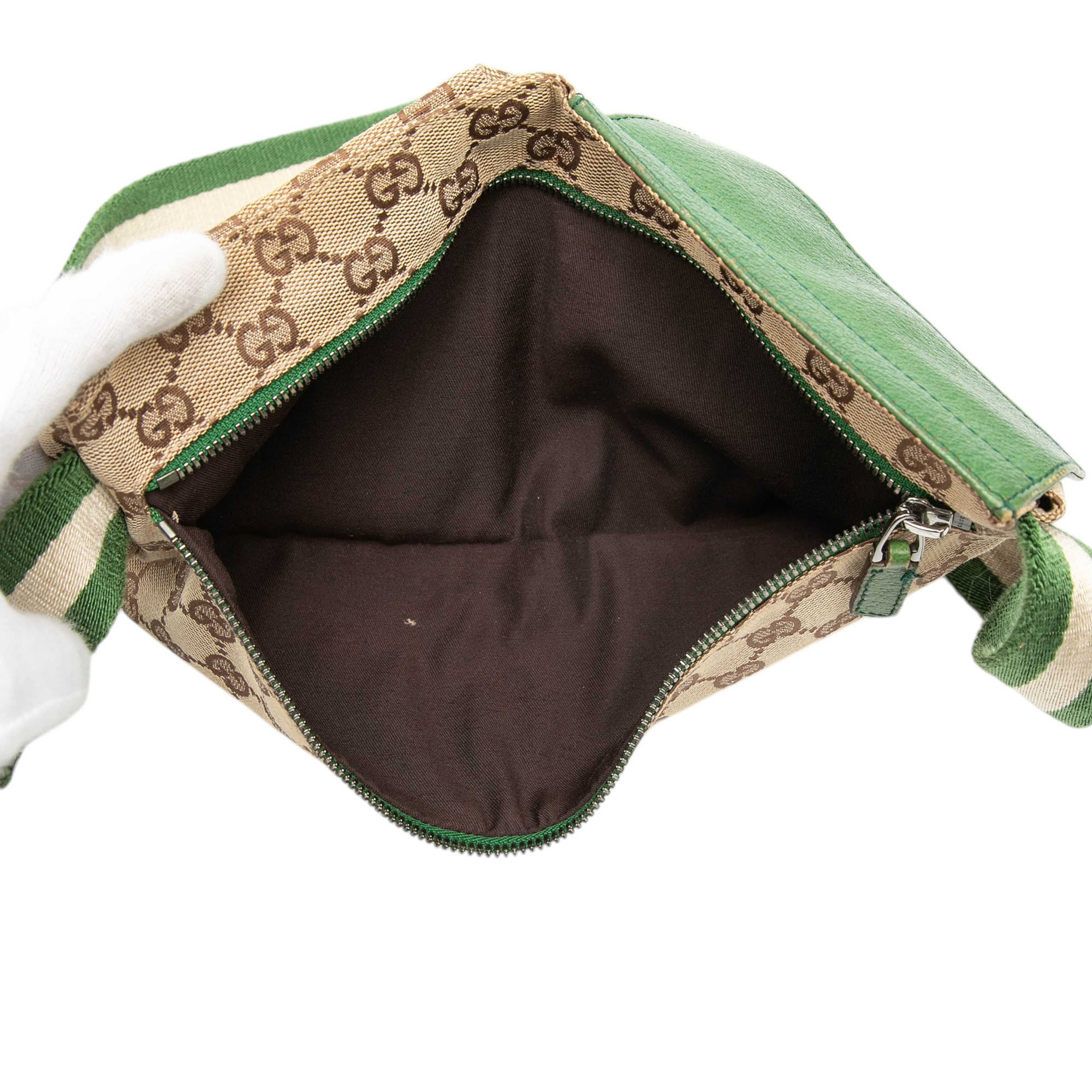 Gucci Gg Canvas Web Double Pocket Belt Bag, från Luxclusif, i färgen beige. Klicka för att öppna bilden i stort format