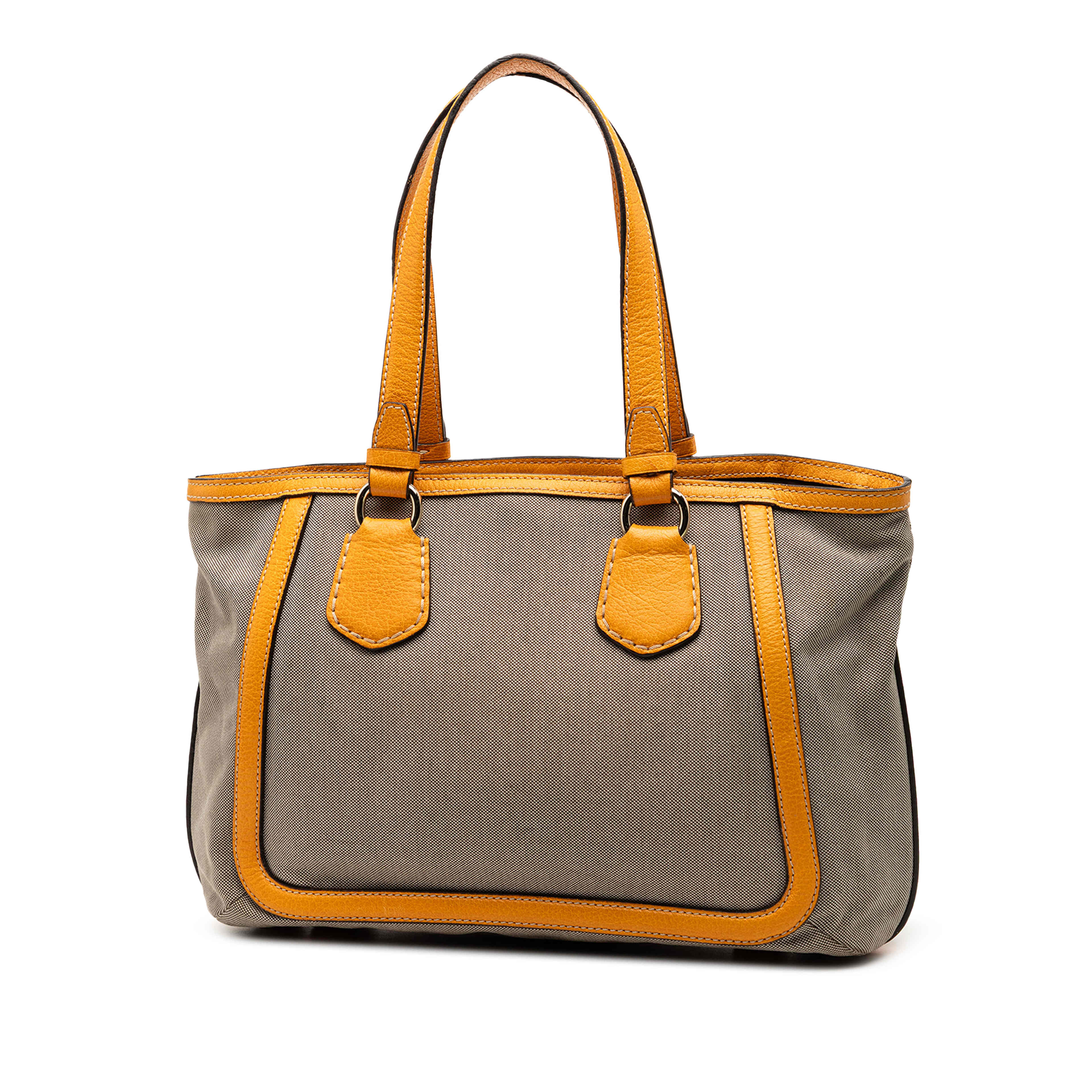 Celine Canvas Carriage Tote, från Luxclusif, i färgen orange. Klicka för att öppna bilden i stort format