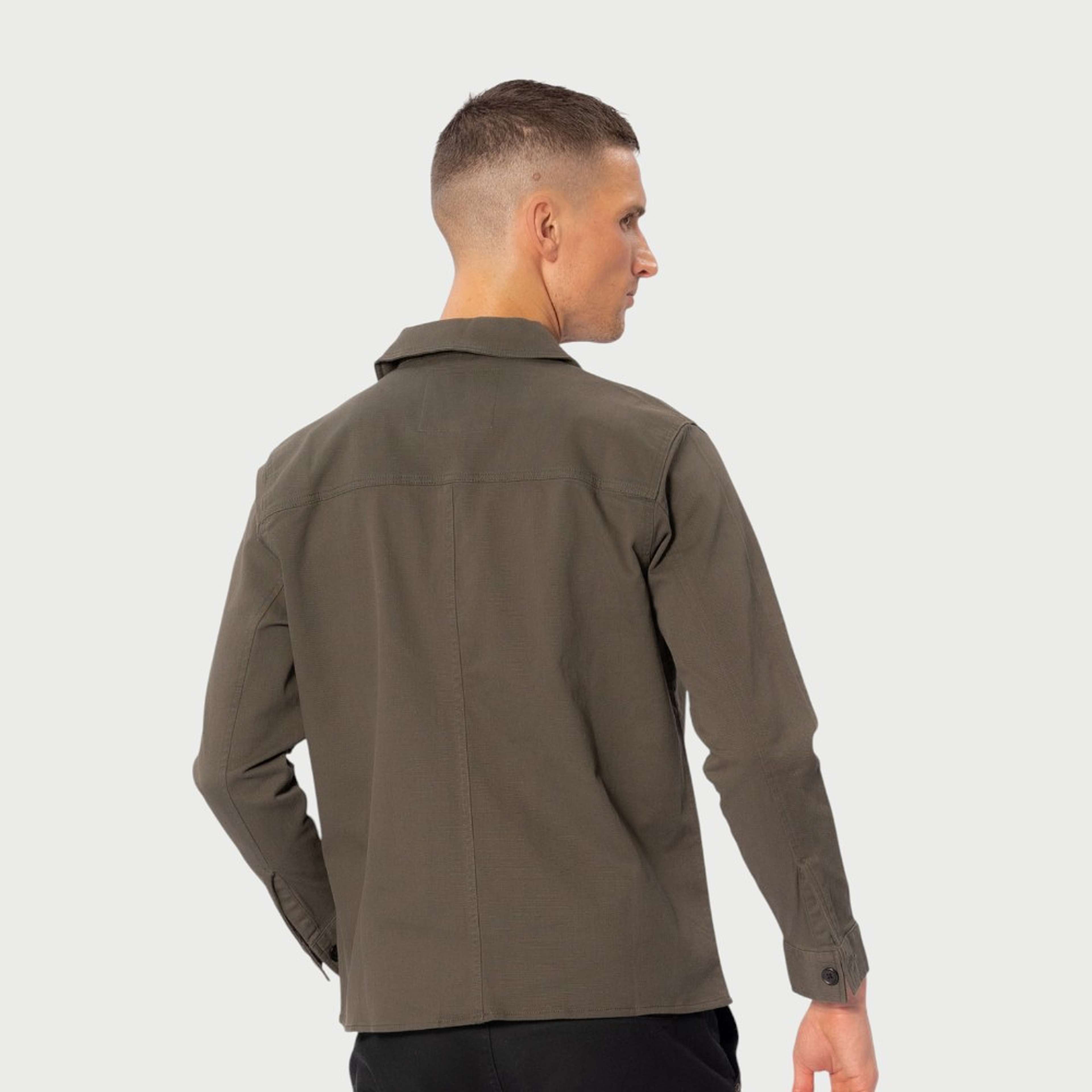 Twill Shirt Jacka, från TeeShoppen, i färgen mörk oliv. Klicka för att öppna bilden i stort format