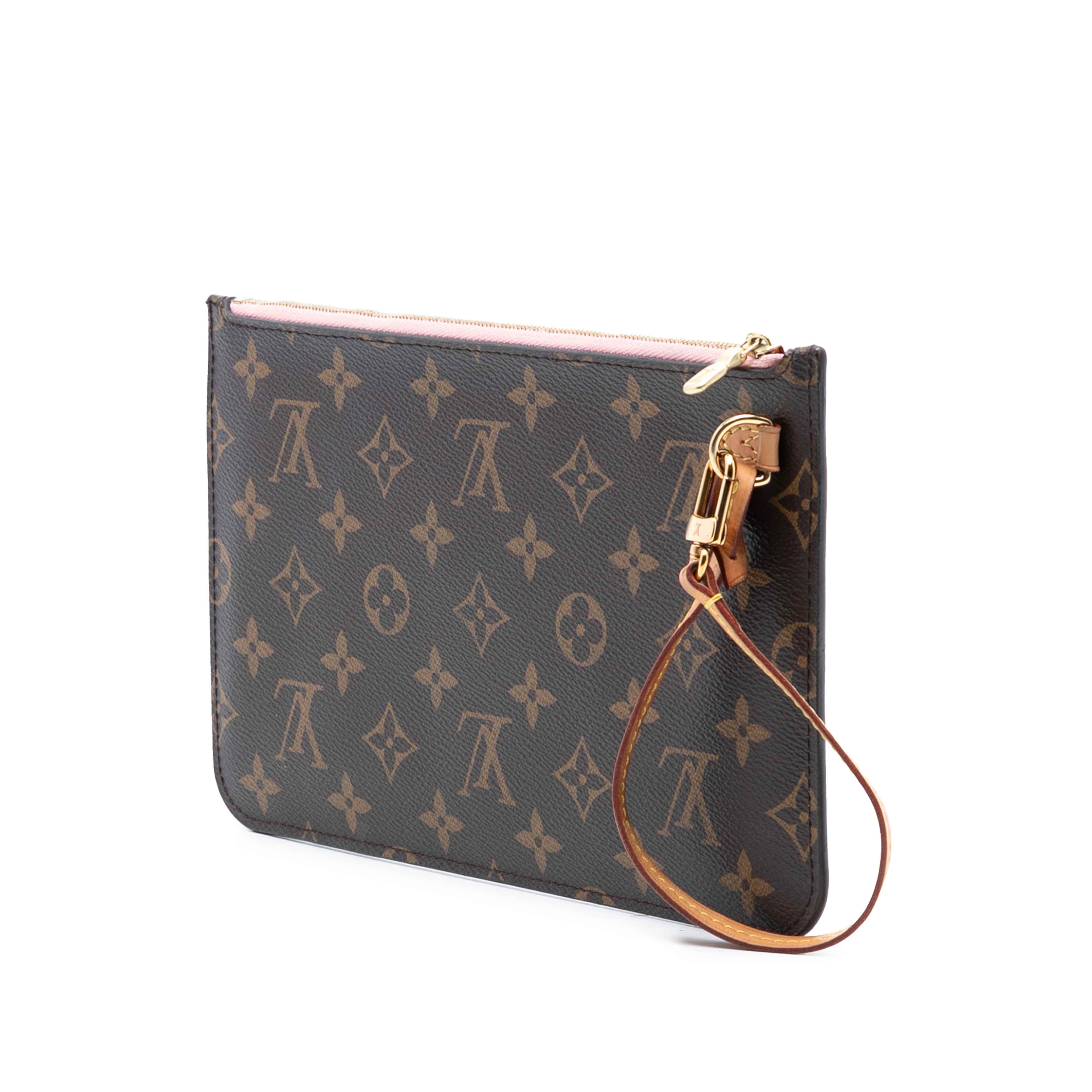 Louis Vuitton Monogram Neverfull Pouch, från Luxclusif, i färgen brown. Klicka för att öppna bilden i stort format