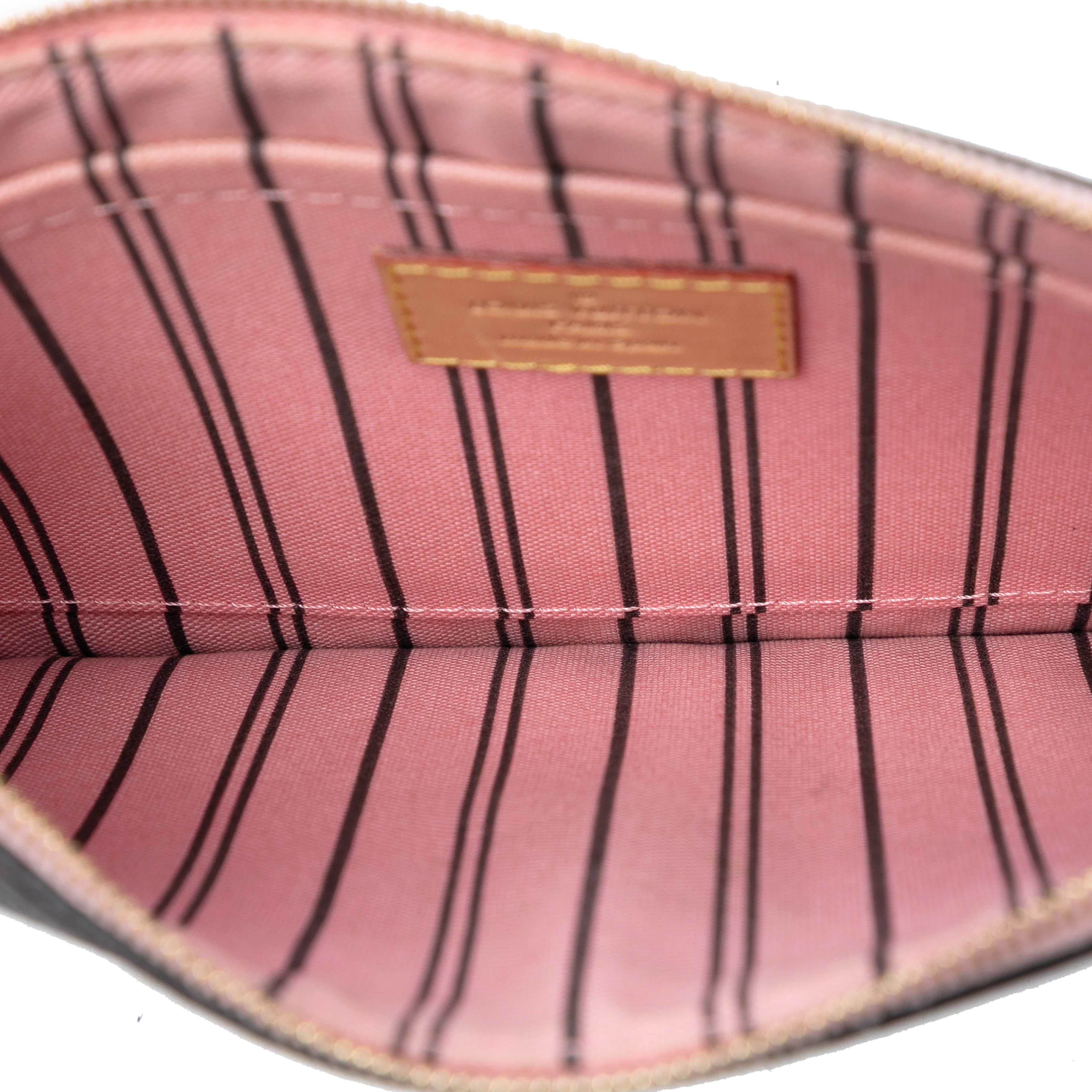 Louis Vuitton Monogram Neverfull Pouch, från Luxclusif, i färgen brown. Klicka för att öppna bilden i stort format