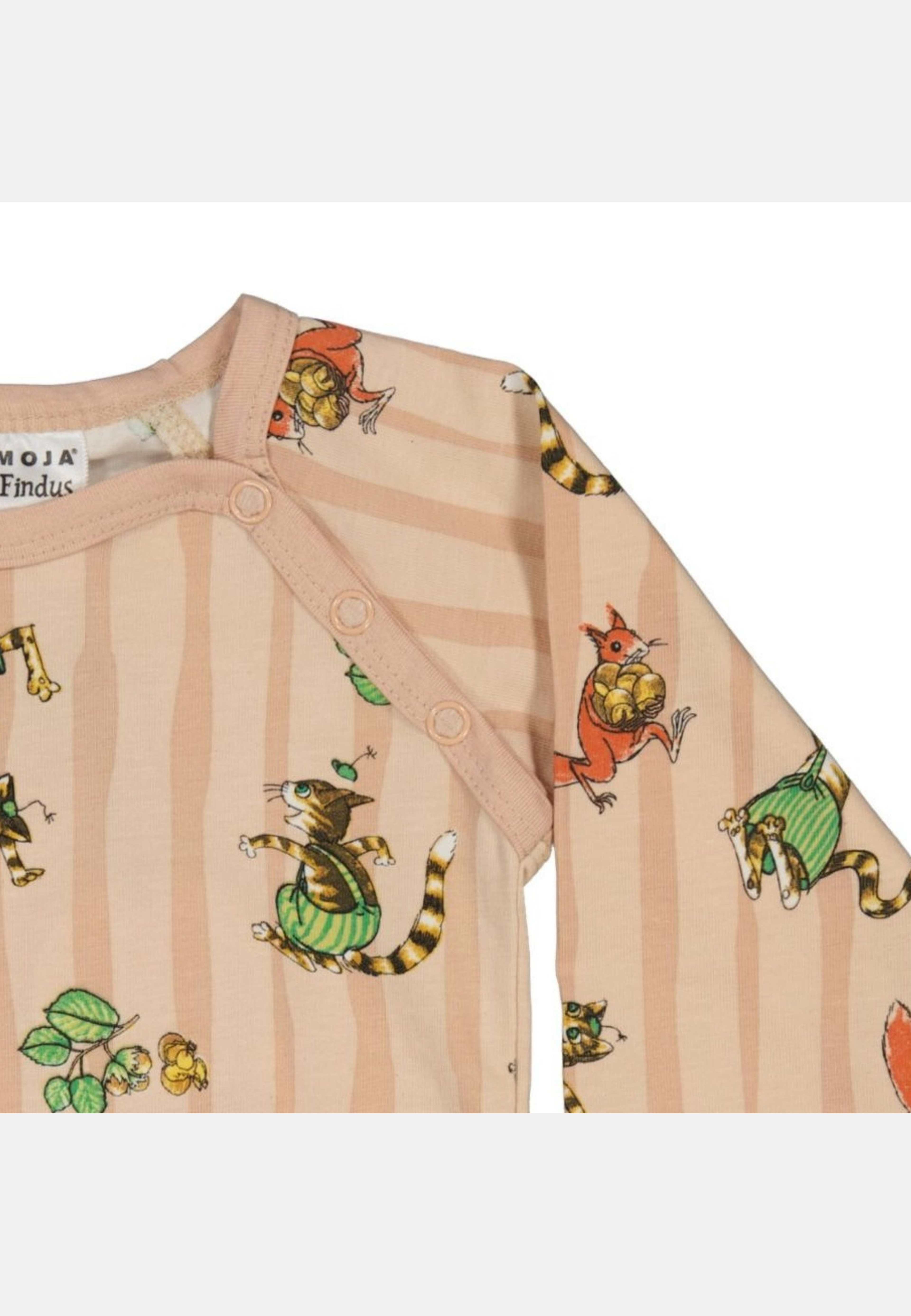 Långärmad Body Pettson Och Findus, från Geggamoja, i färgen pink stripe. Klicka för att öppna bilden i stort format