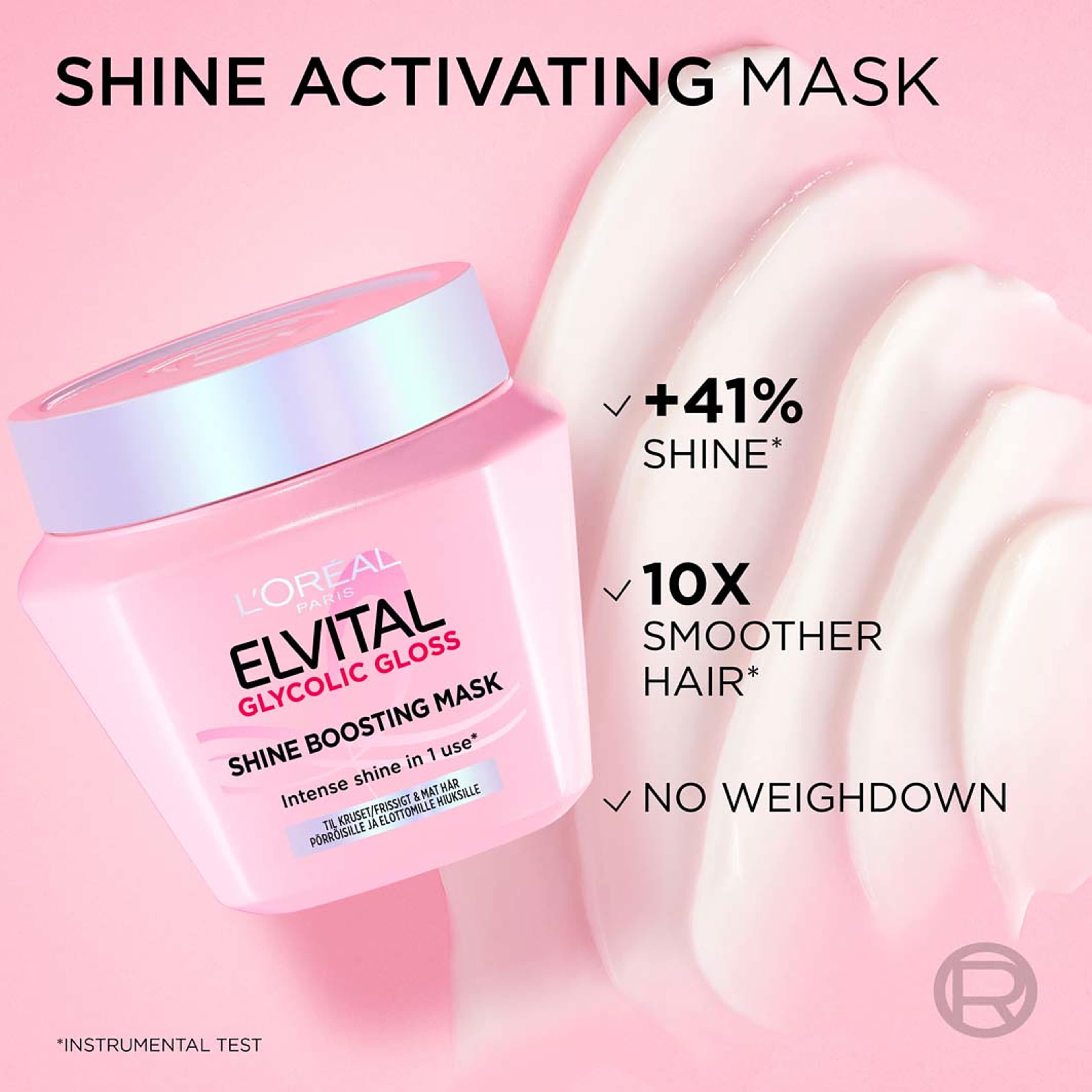 Elvital Glycolic Gloss Shine Boosting Mask, från L'Oréal Paris. Klicka för att öppna bilden i stort format