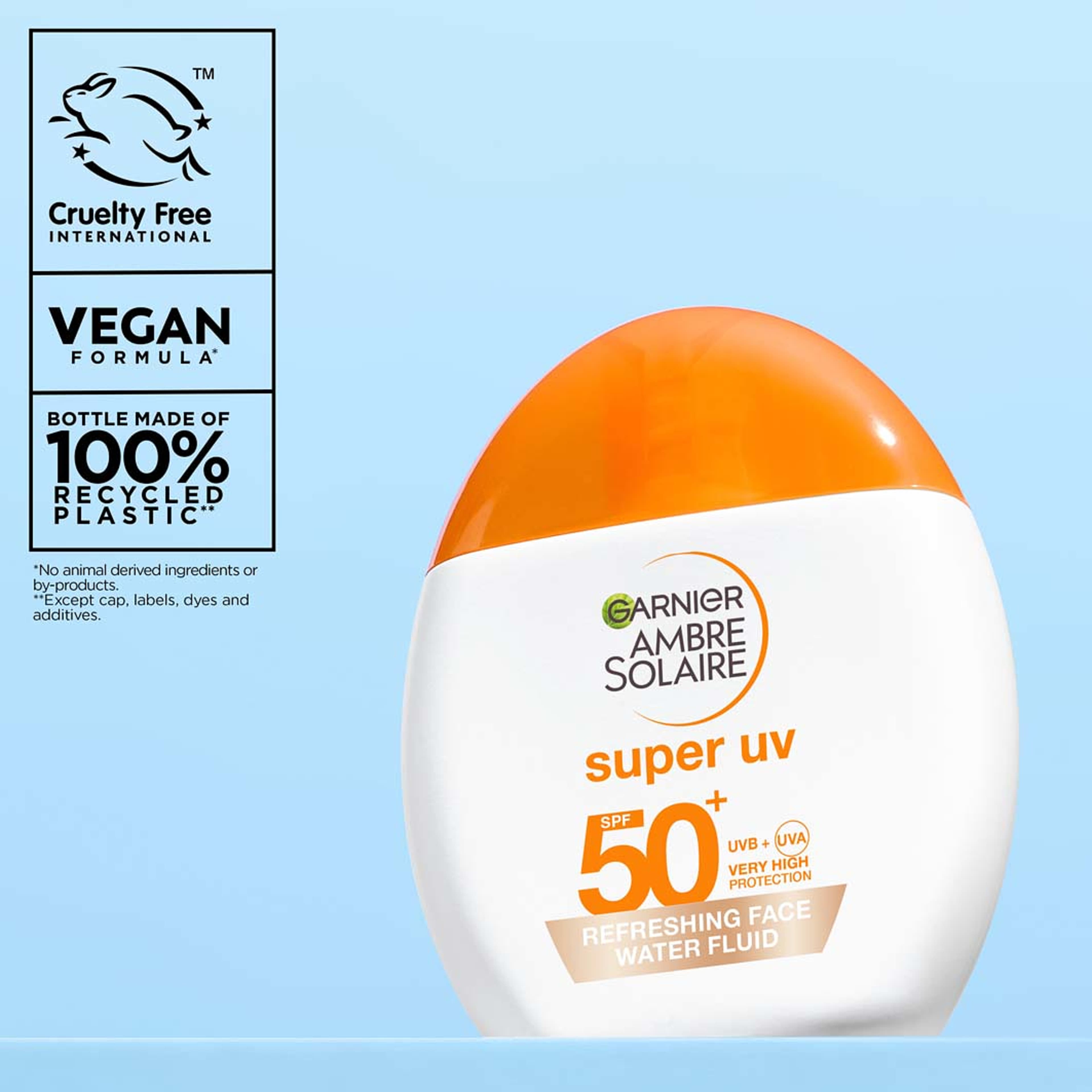 Ambre Solaire Super UV Refreshing Face Water Fluid SPF50+, från Garnier. Klicka för att öppna bilden i stort format