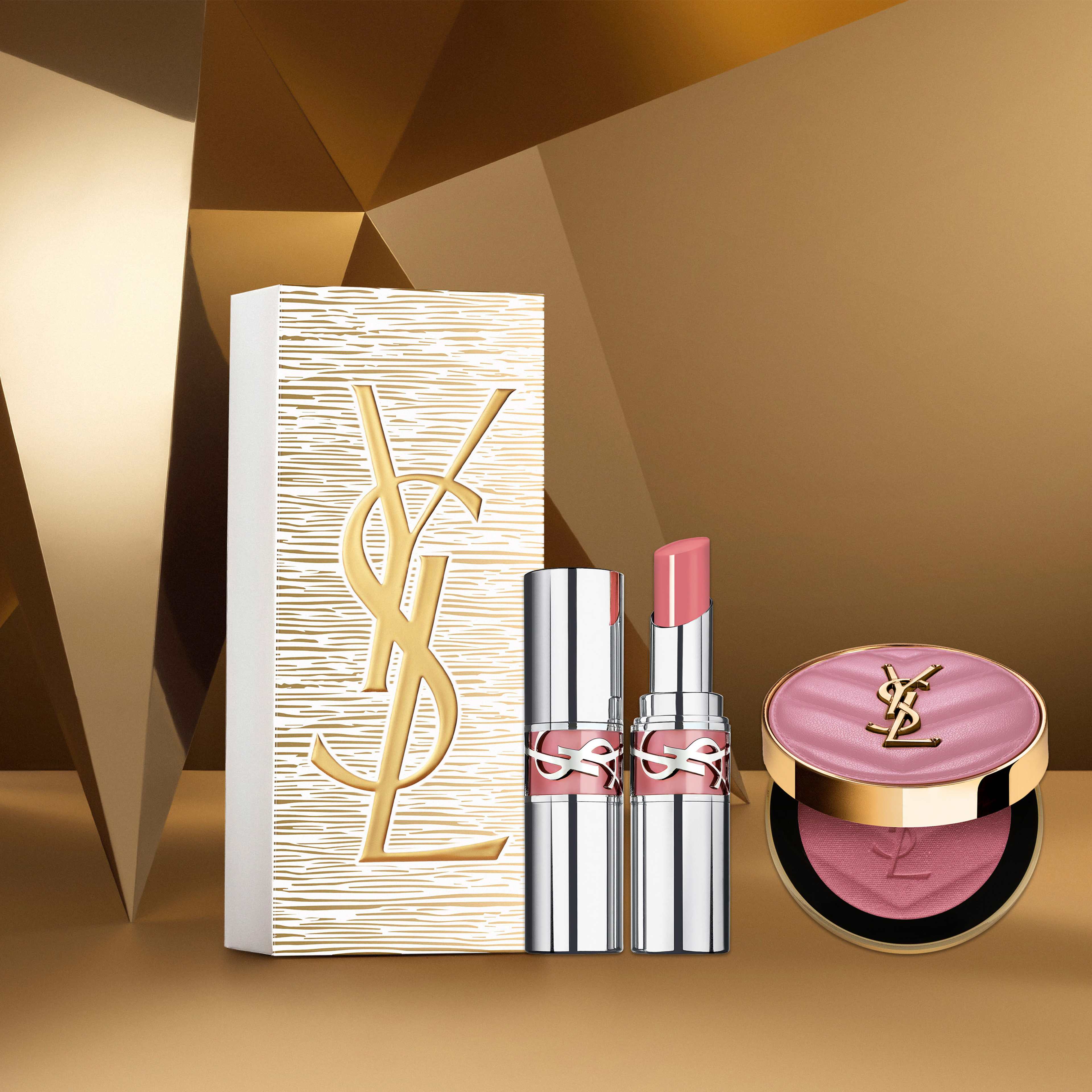 Make Me Blush Bold Blurring Blush & YSL Loveshine Holiday Set 2025, från Yves Saint Laurent. Klicka för att öppna bilden i stort format