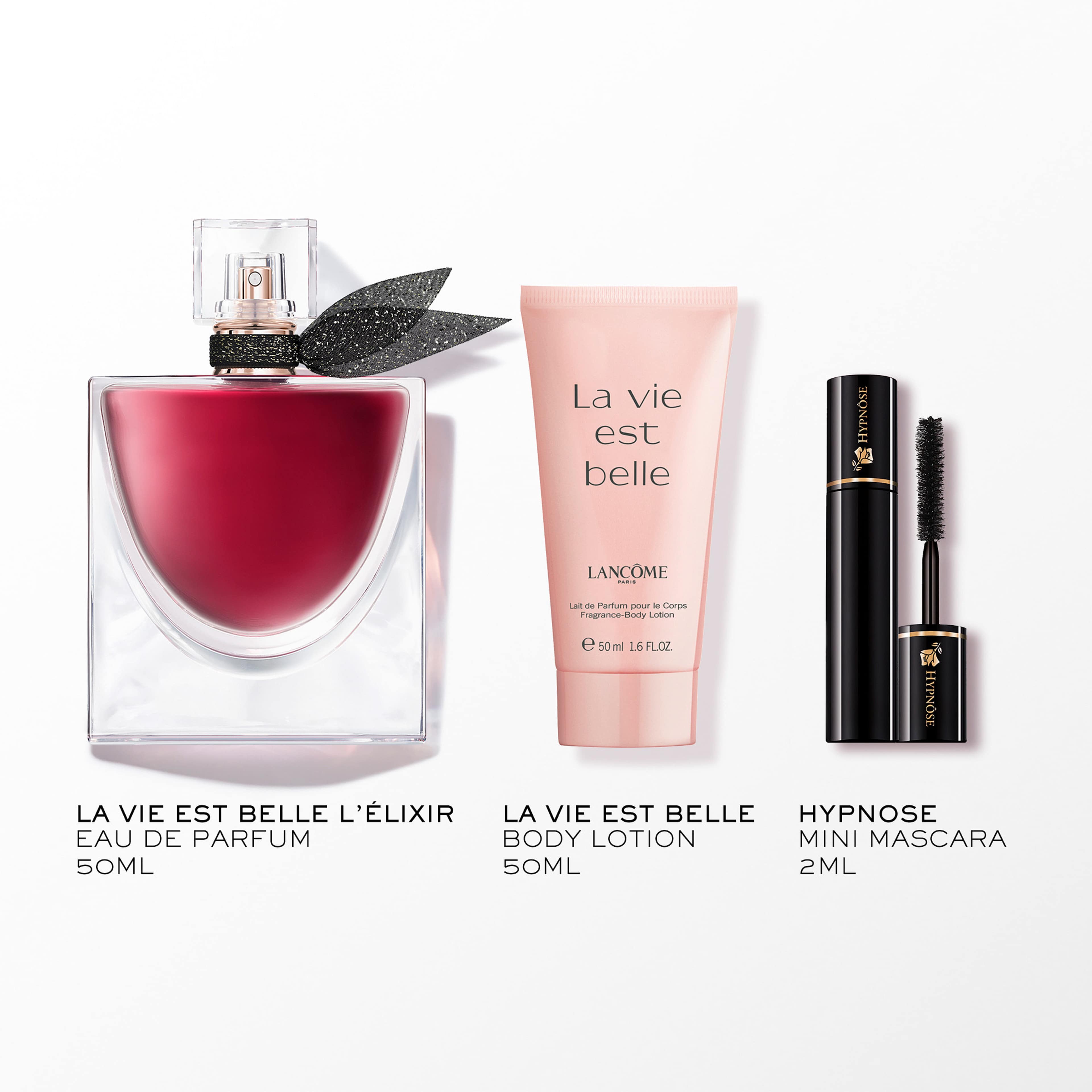 La vie est belle Elixir 50ml + lotion 50ml + Hypnose 2ml Holiday Set 2025, från Lancôme. Klicka för att öppna bilden i stort format