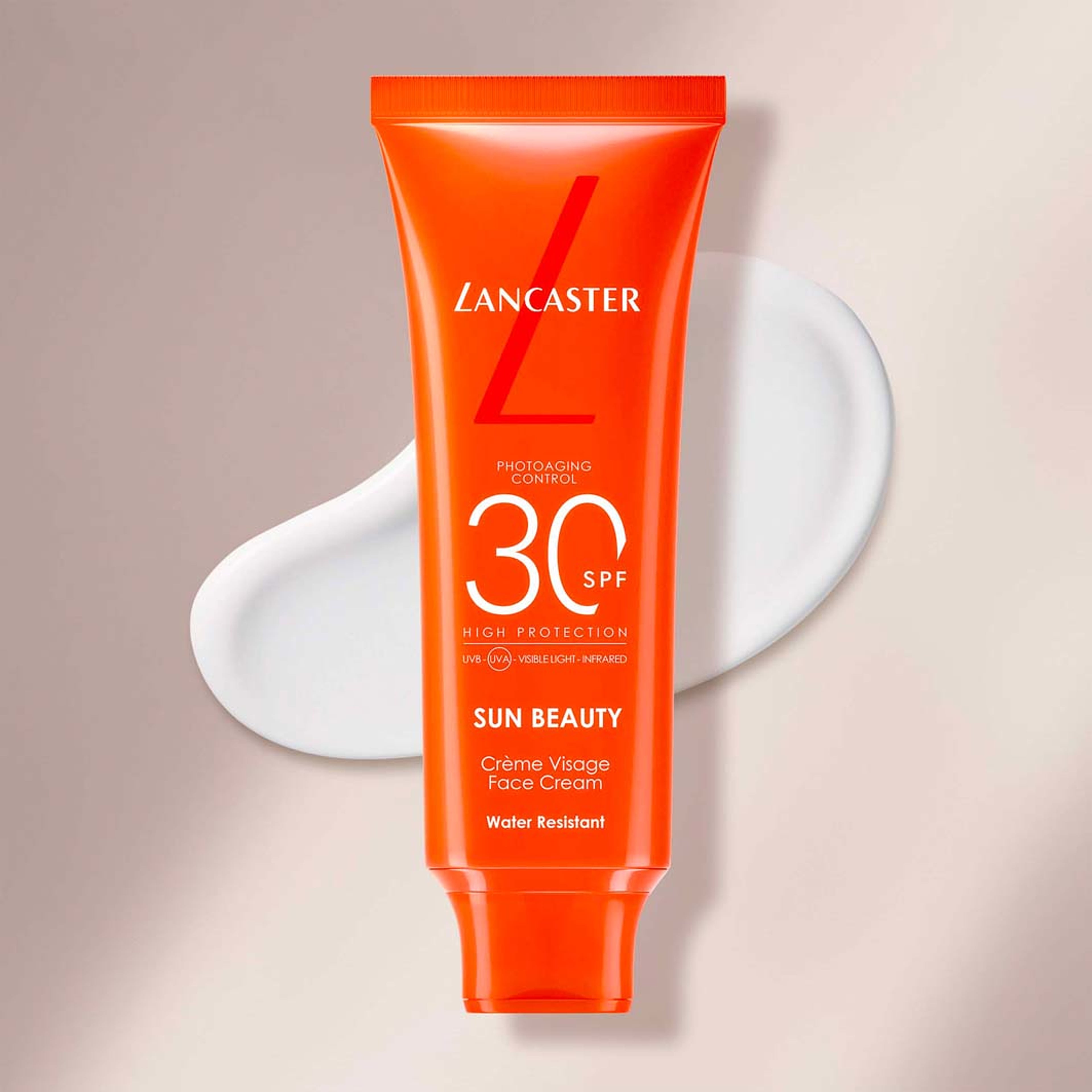 Sun Beauty Face Cream SPF30 High Protection, från Lancaster. Klicka för att öppna bilden i stort format
