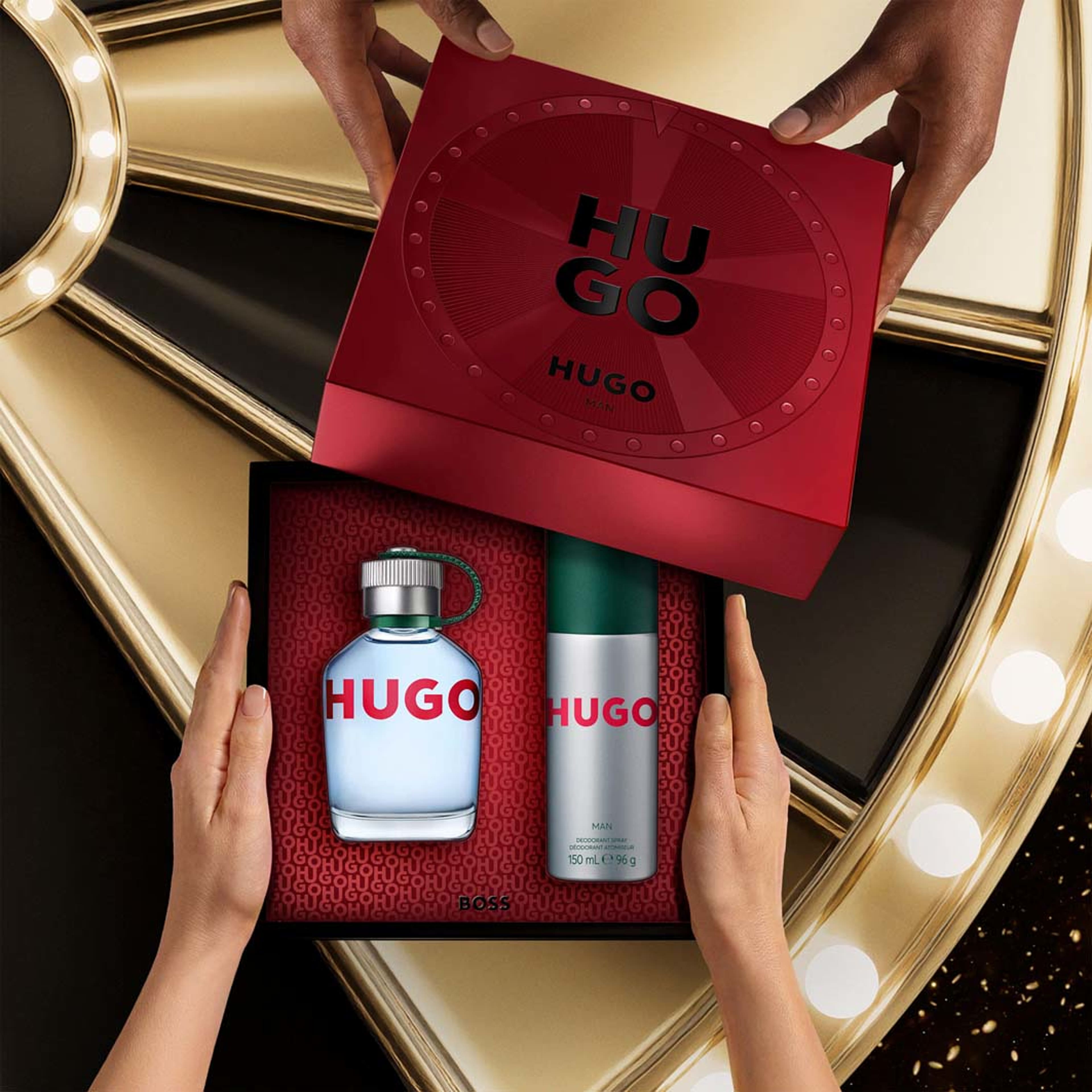 Gift Set HUGO Man EdT 75 ml + Deo Spray 150 ml, från HUGO BOSS. Klicka för att öppna bilden i stort format