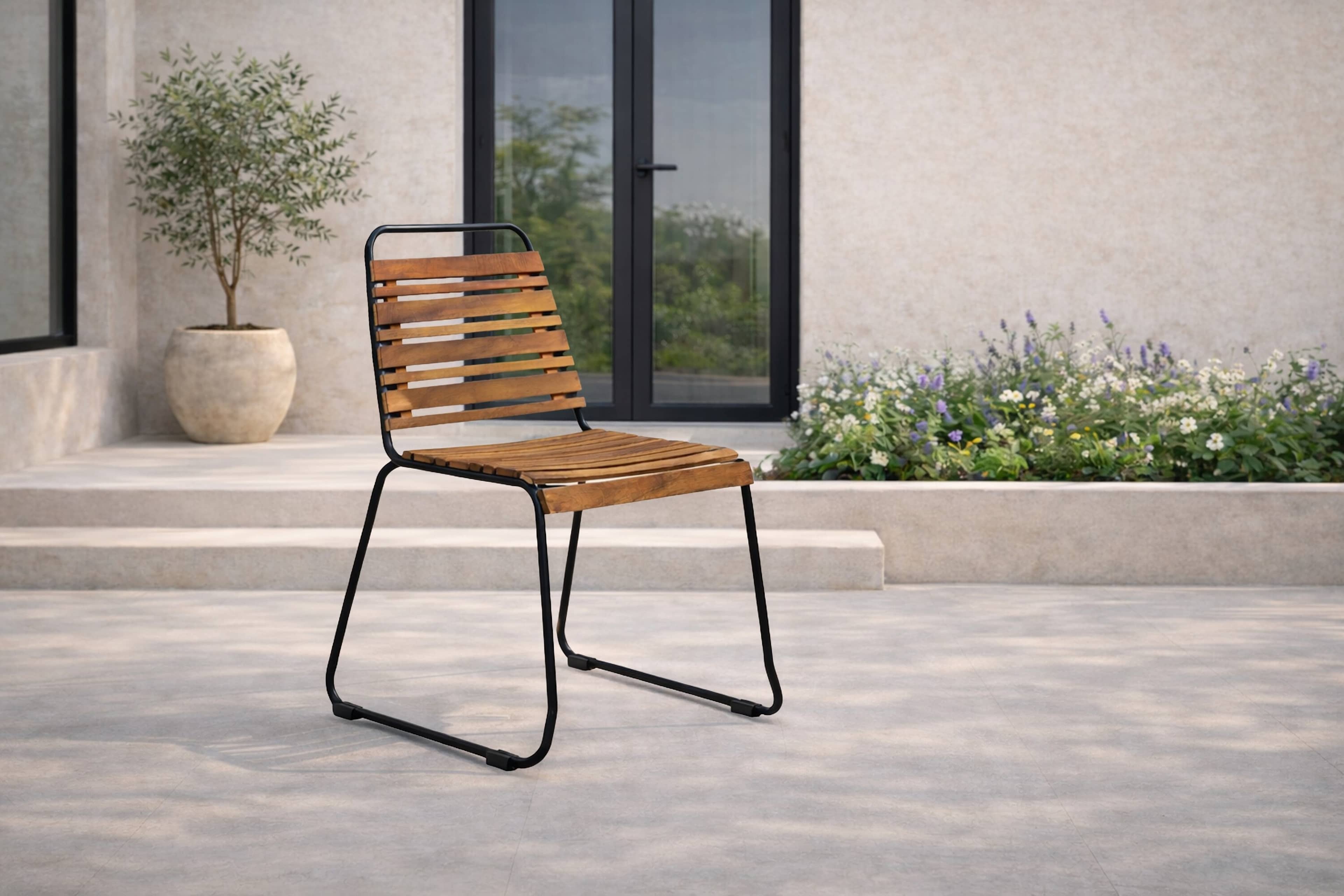 Bois Matstol 2-pack, från Venture Home, i färgen black,nature. Klicka för att öppna bilden i stort format